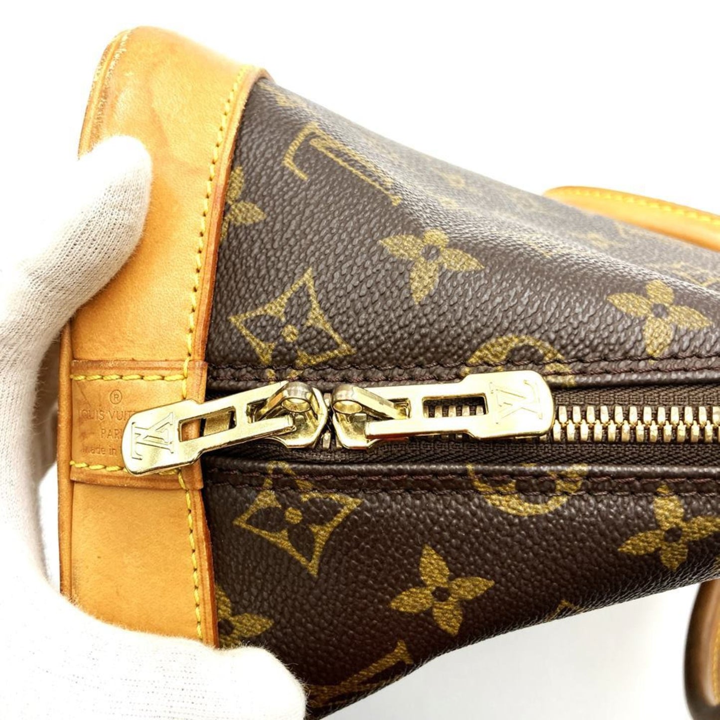 Louis Vuitton Alma, Brown, Canvas, handbag
