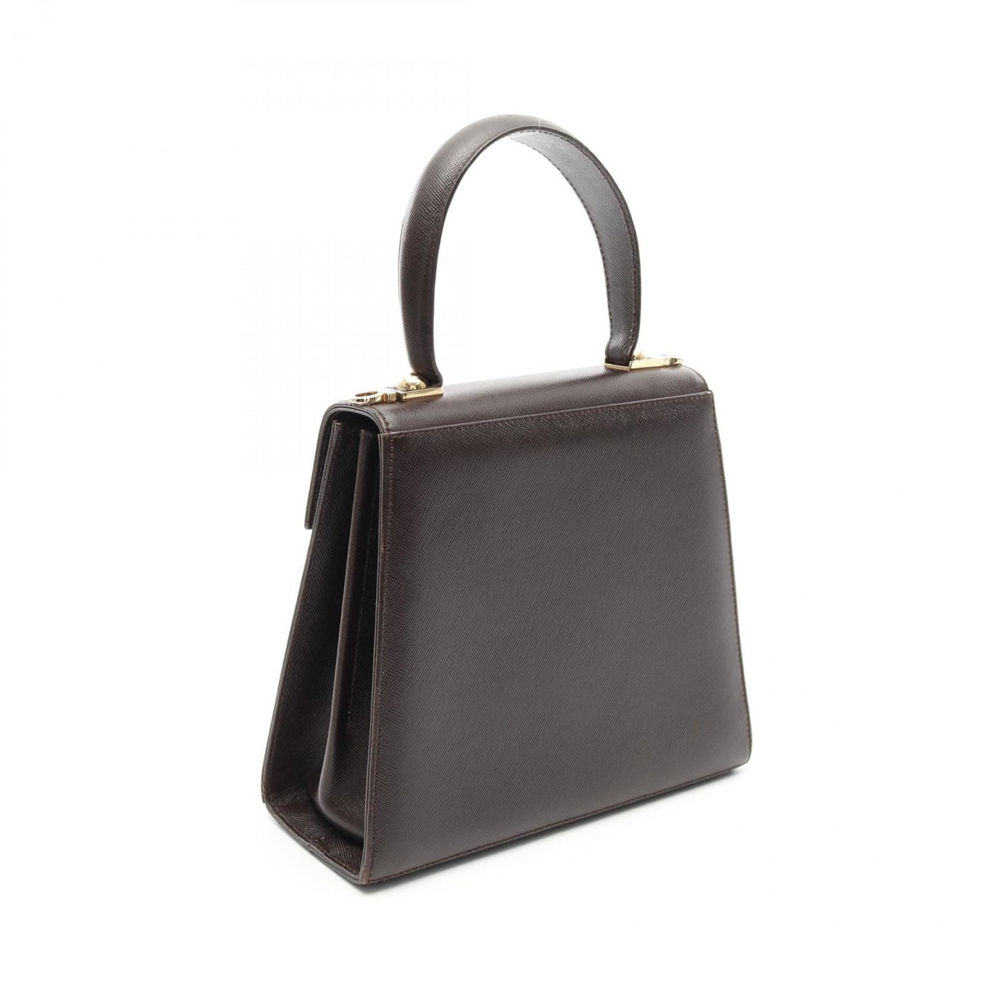 Salvatore Ferragamo Gancini, Brown, Leather, handbag