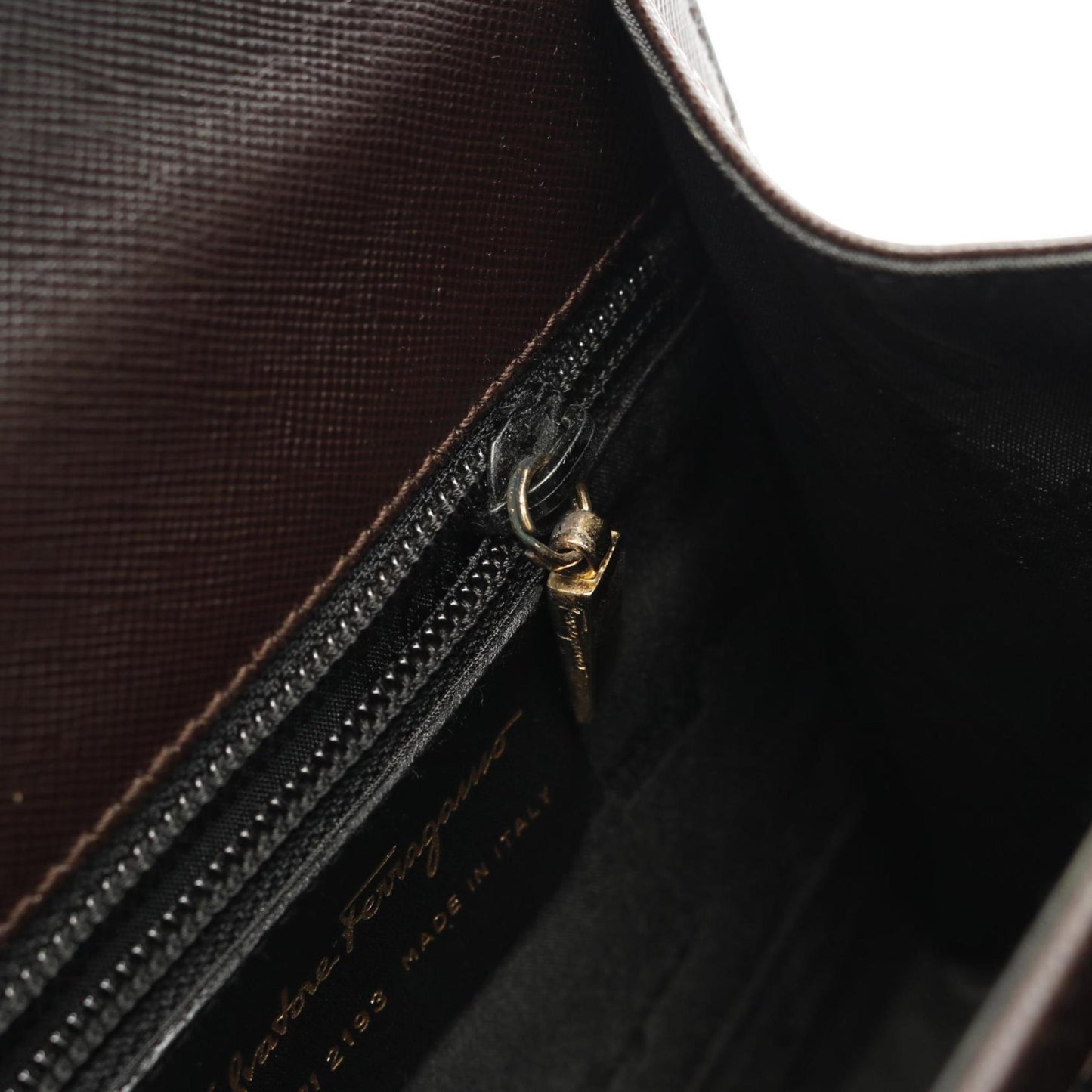 Salvatore Ferragamo Gancini, Brown, Leather, handbag