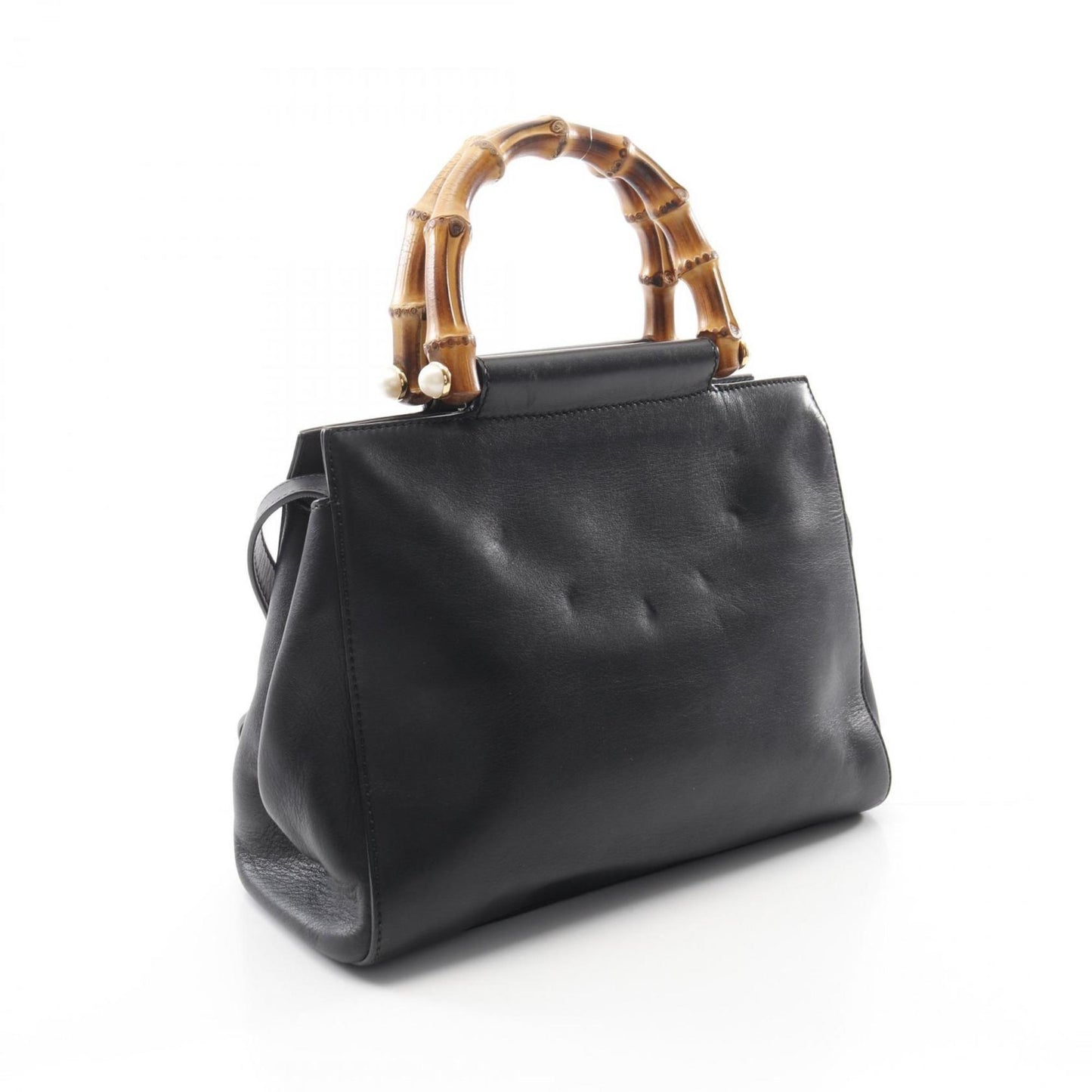 Gucci Bamboo, Black, Leather, handbag