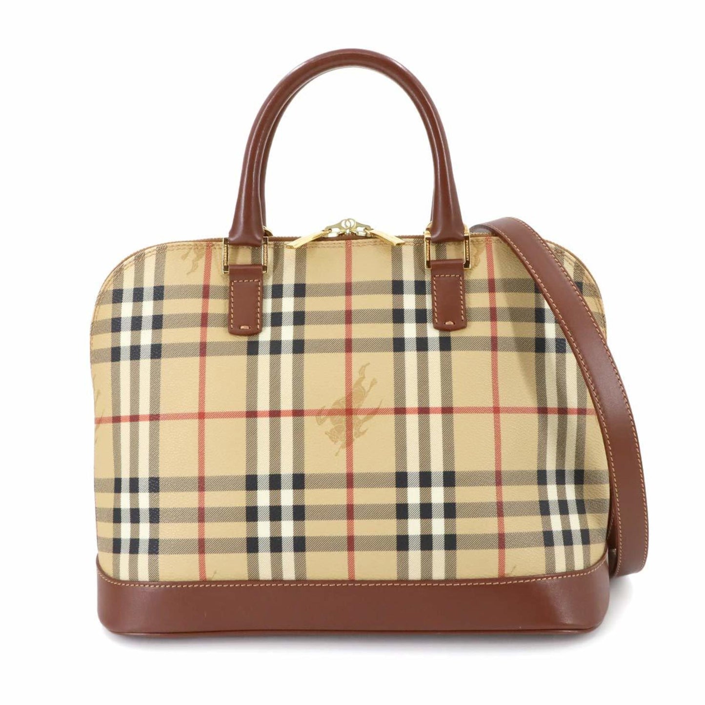 Burberry Haymarket, Beige, Canvas, handbag