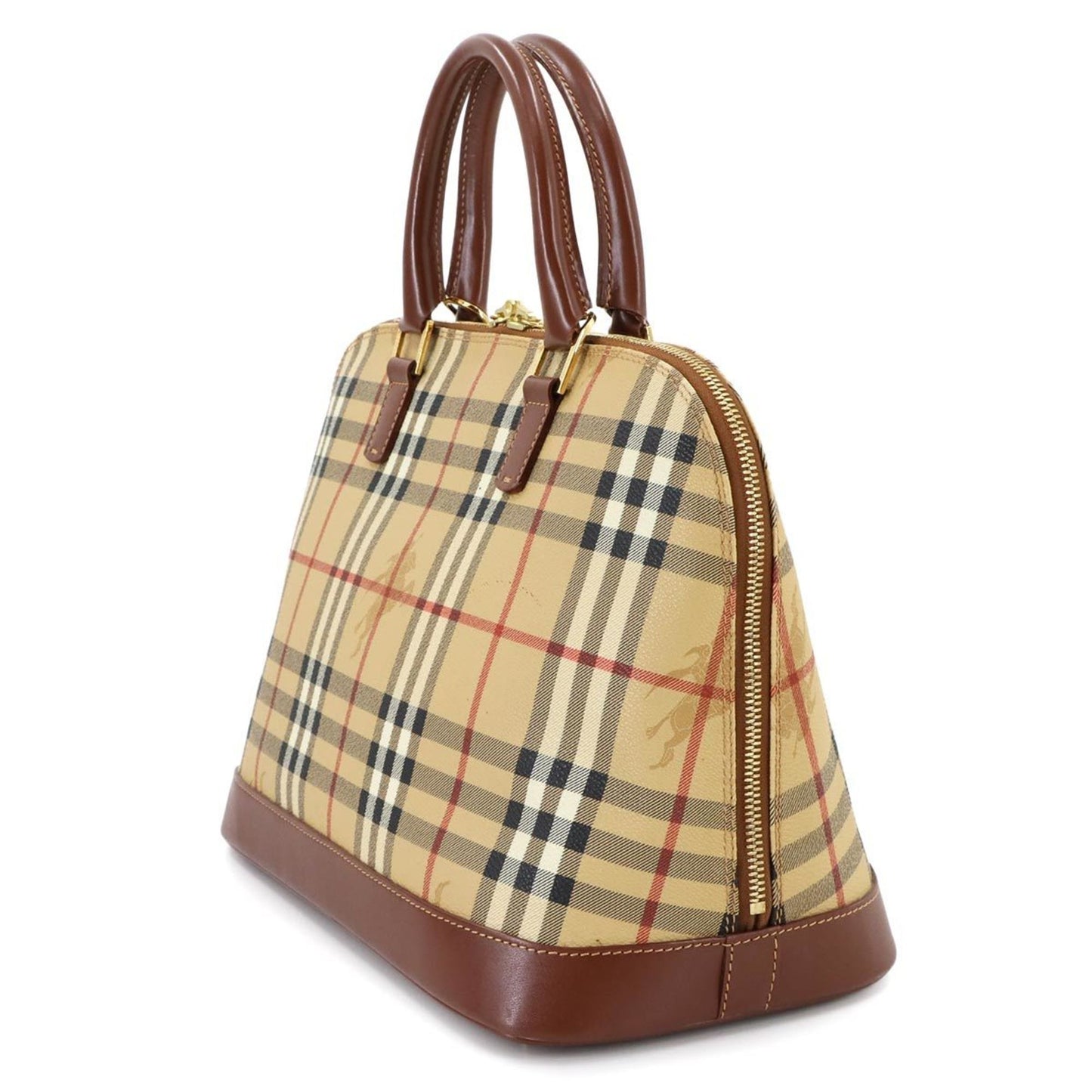 Burberry Haymarket, Beige, Canvas, handbag