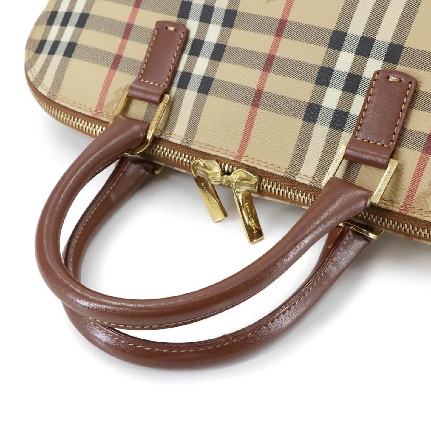 Burberry Haymarket, Beige, Canvas, handbag