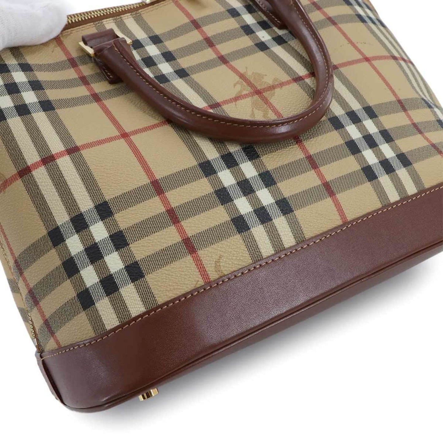 Burberry Haymarket, Beige, Canvas, handbag
