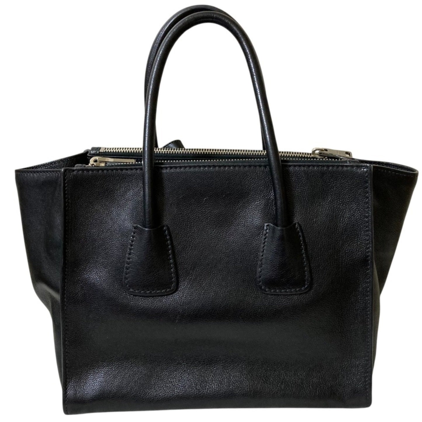 Prada Twin Pocket, Black, Leather, tote