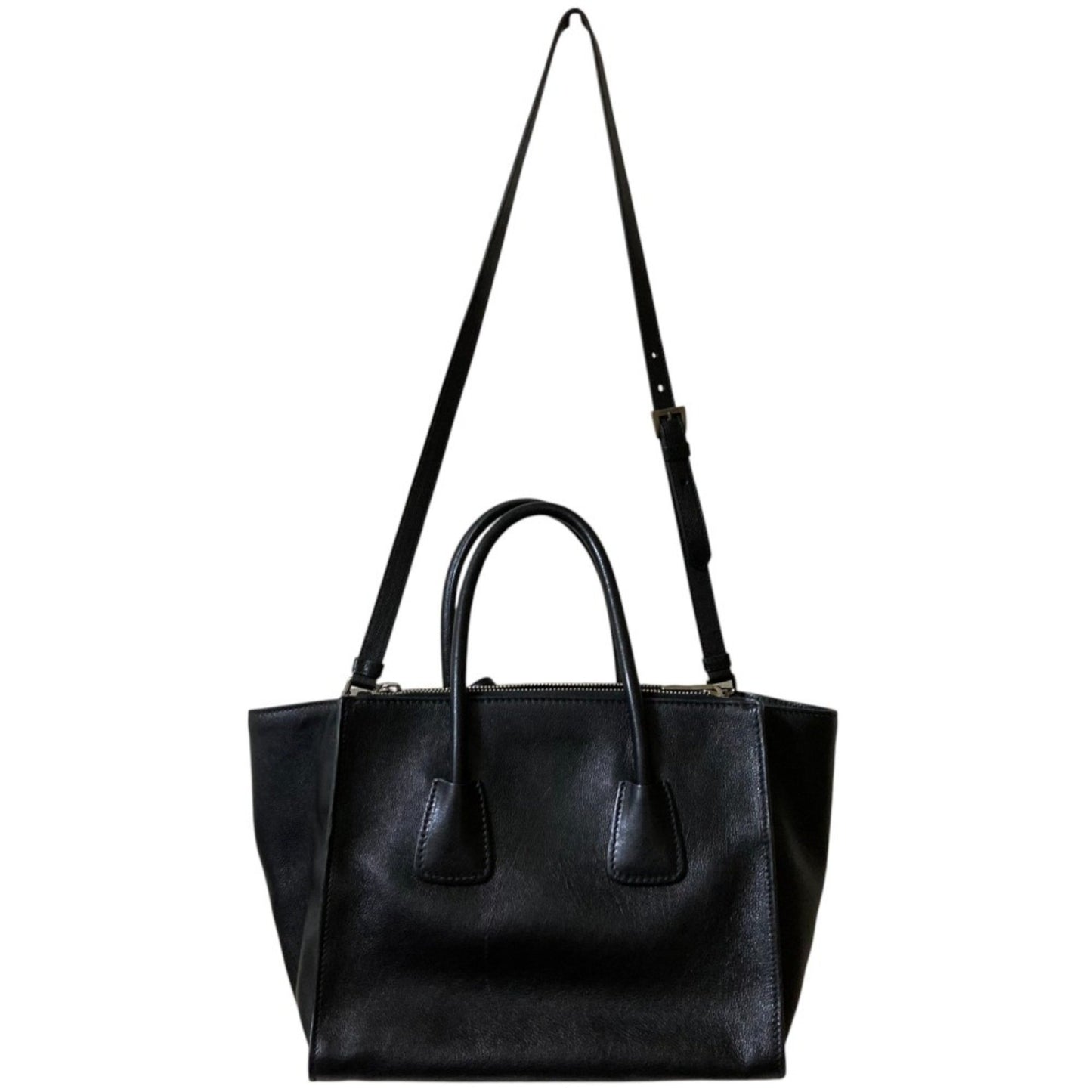 Prada Twin Pocket, Black, Leather, tote
