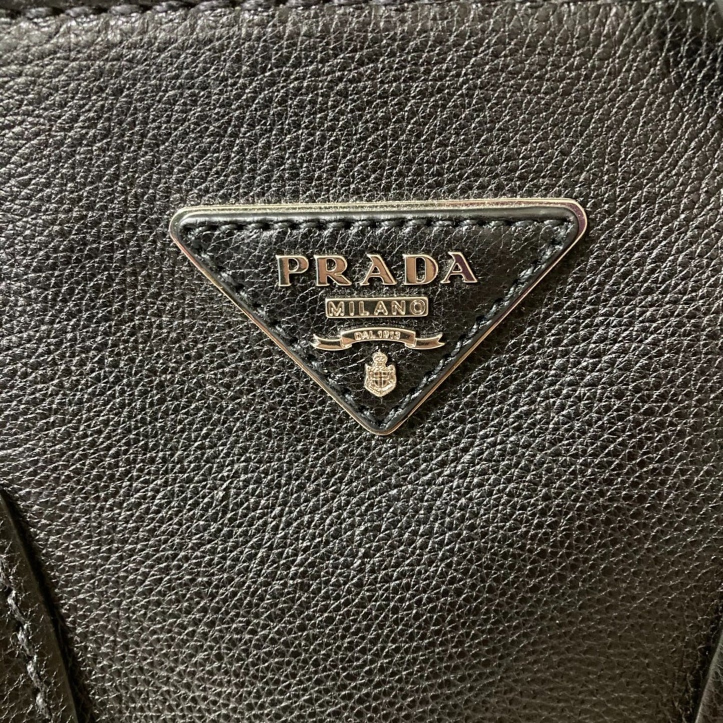 Prada Twin Pocket, Black, Leather, tote