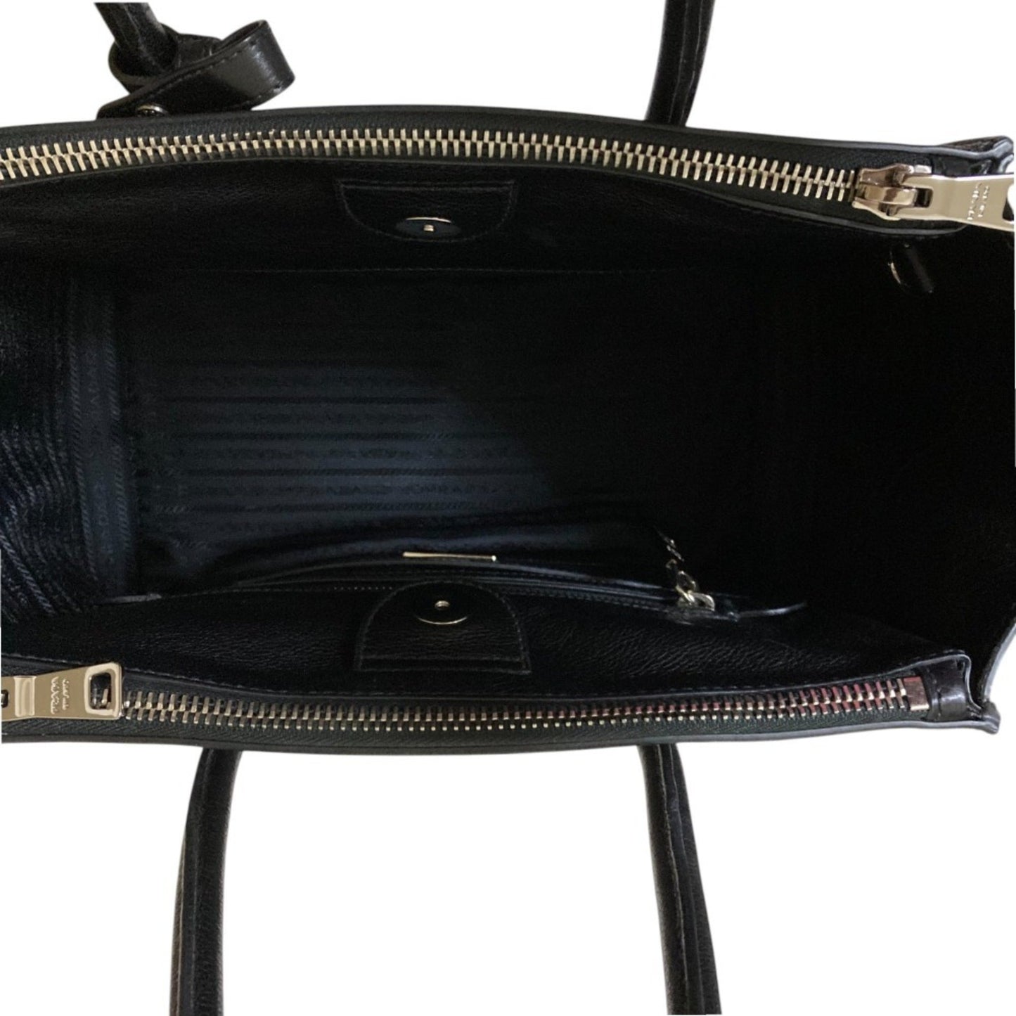Prada Twin Pocket, Black, Leather, tote