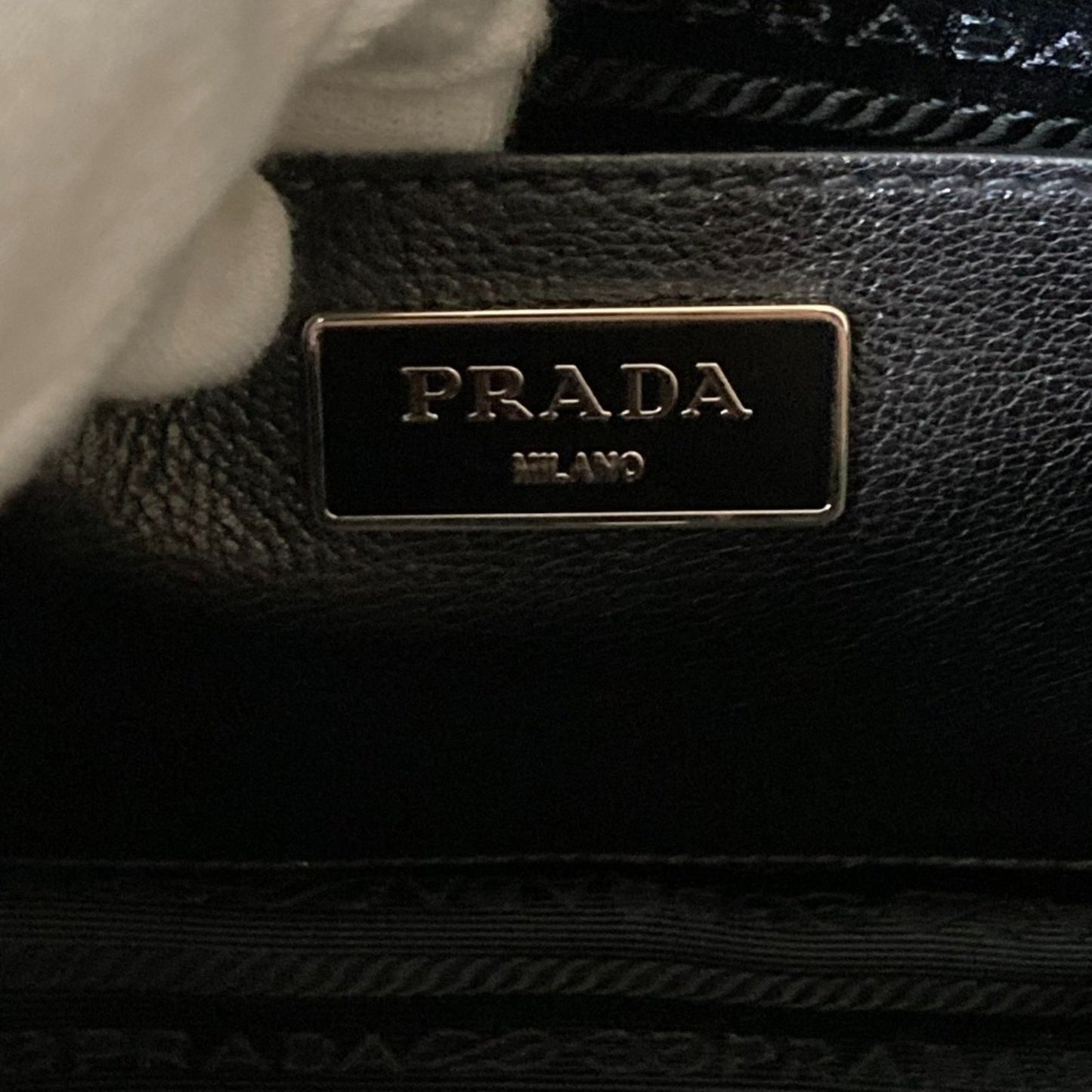 Prada Twin Pocket, Black, Leather, tote