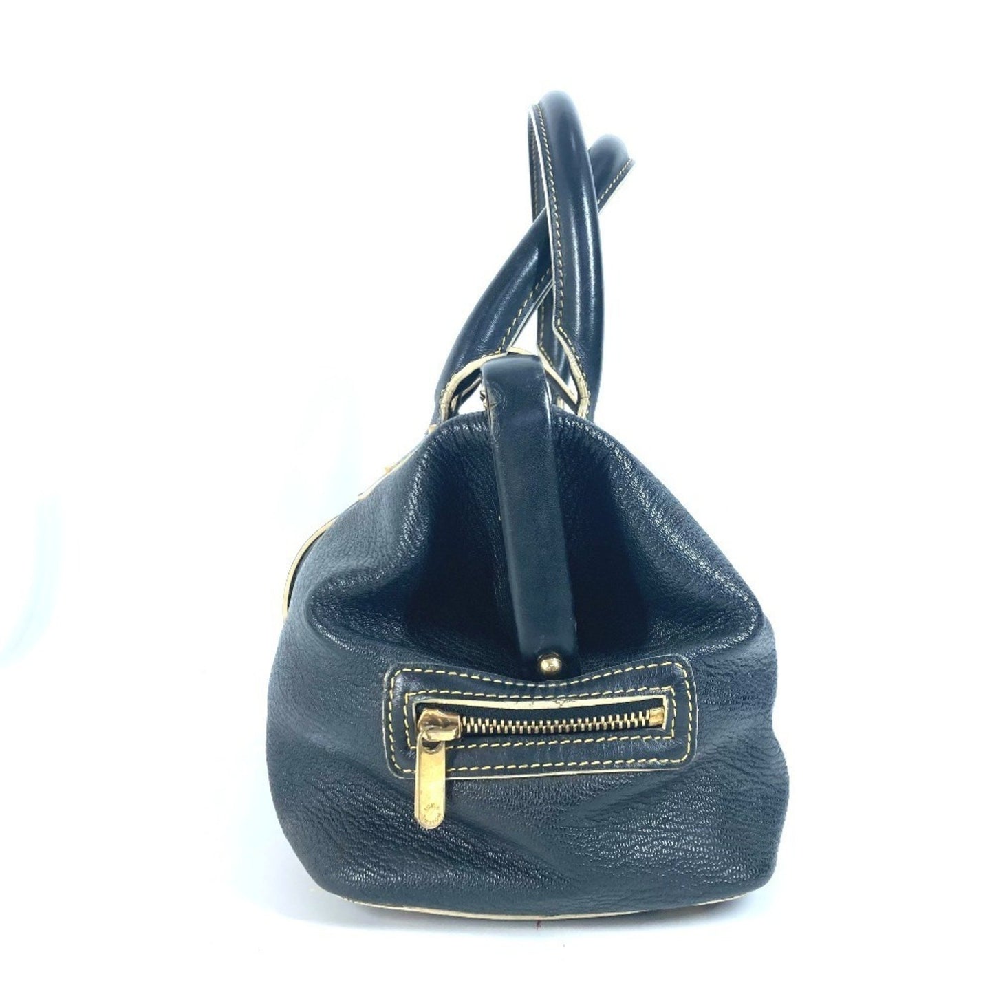 Louis Vuitton Suhali, Black, Leather, handbag