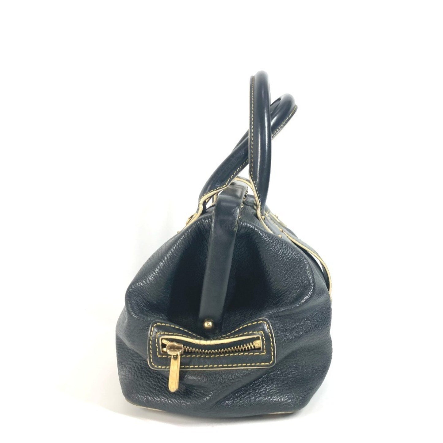 Louis Vuitton Suhali, Black, Leather, handbag