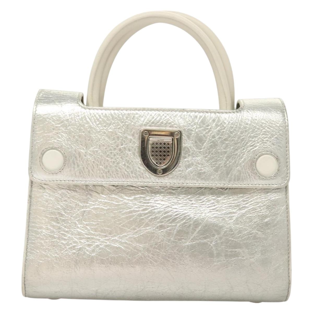 Dior Diorever, Silver, Leather, handbag