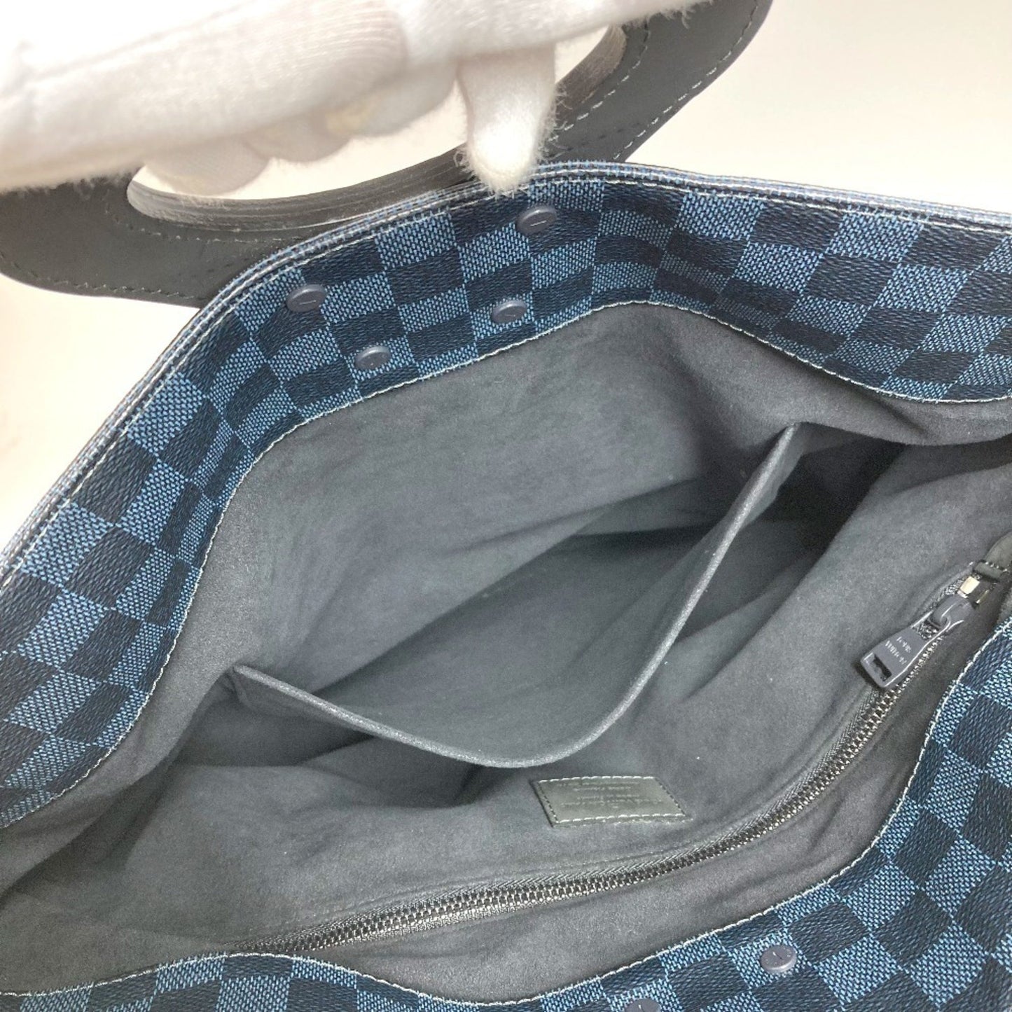 Louis Vuitton North South, Navy, Canvas, handbag
