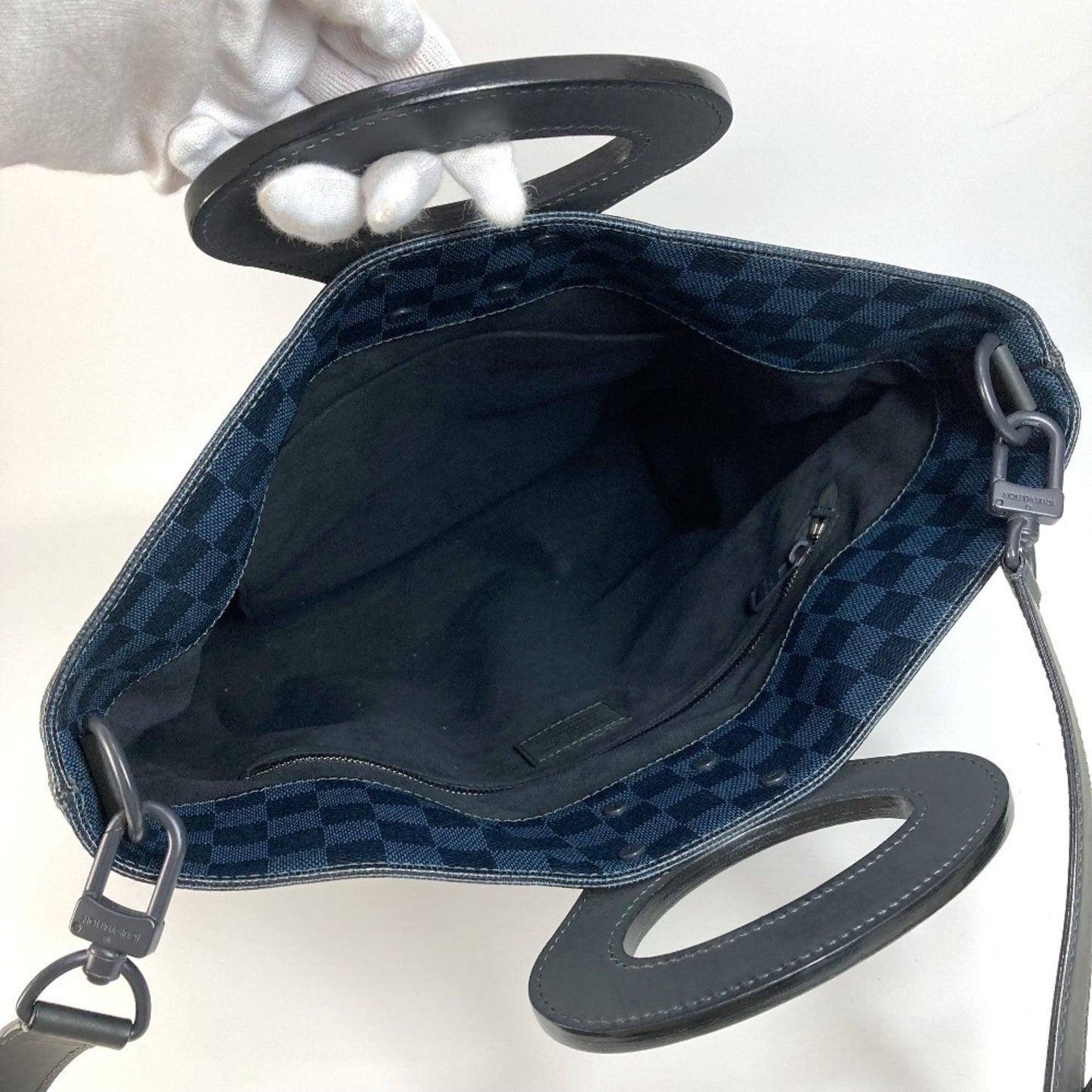 Louis Vuitton North South, Navy, Canvas, handbag