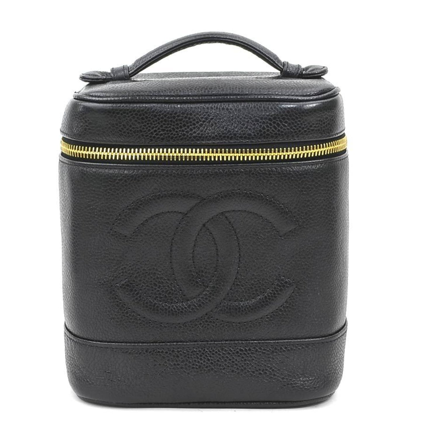 Chanel Vanity, Black, Leather, handbag