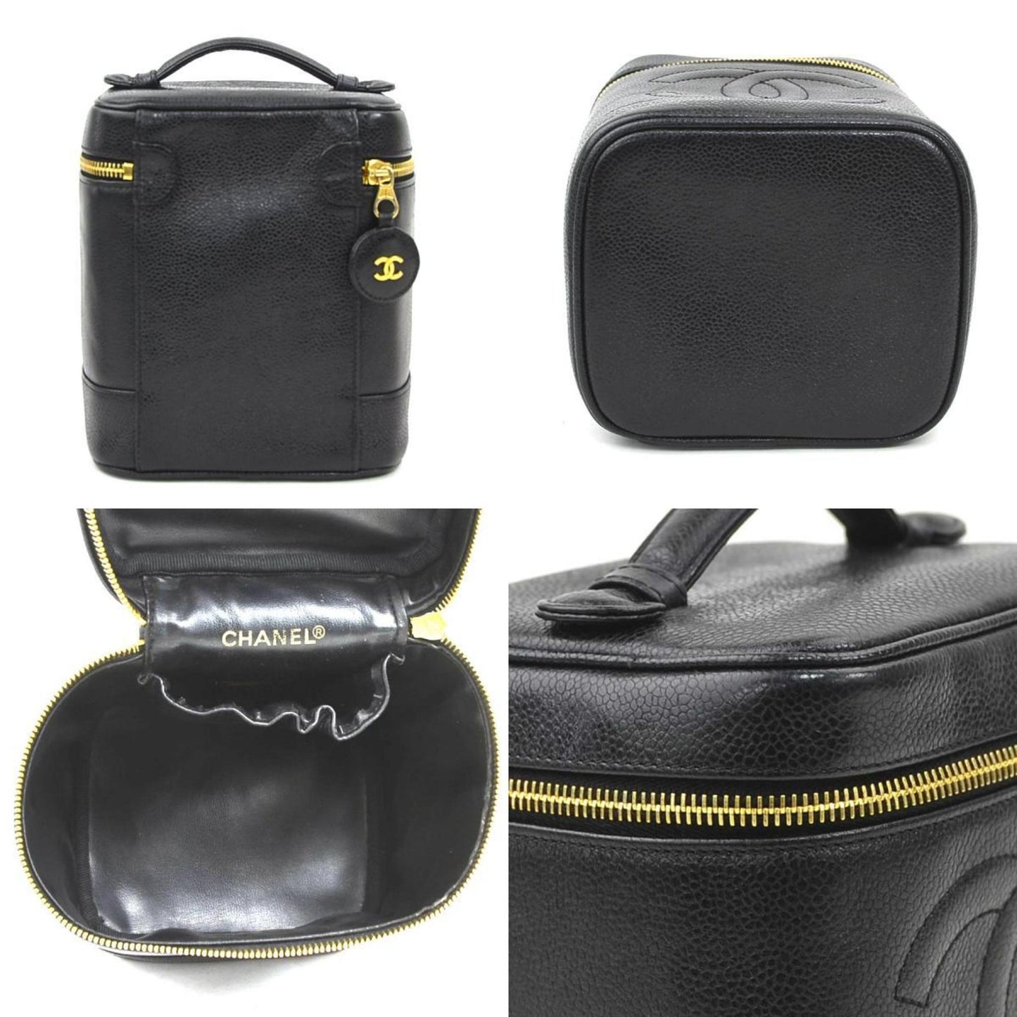 Chanel Vanity, Black, Leather, handbag