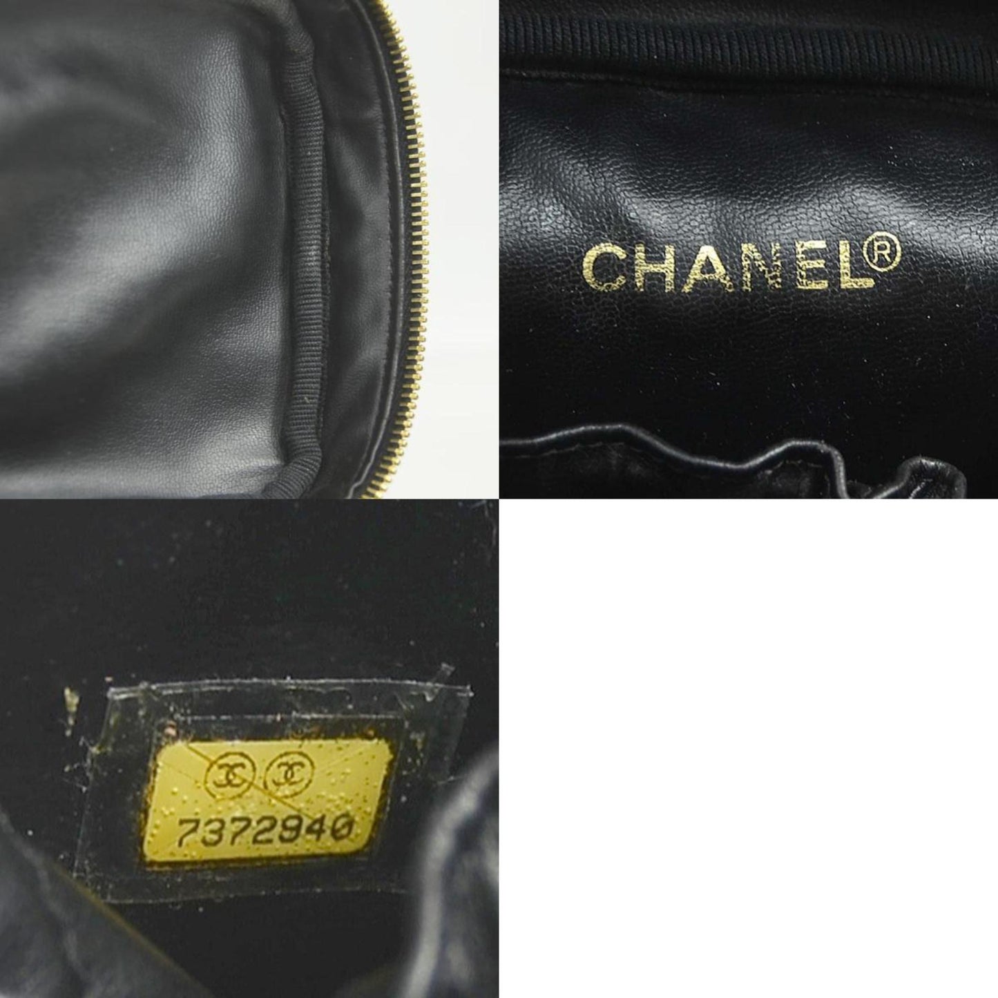 Chanel Vanity, Black, Leather, handbag