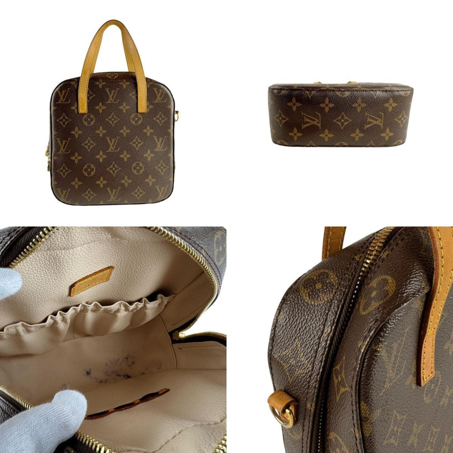 Louis Vuitton Spontini, Brown, Canvas, handbag