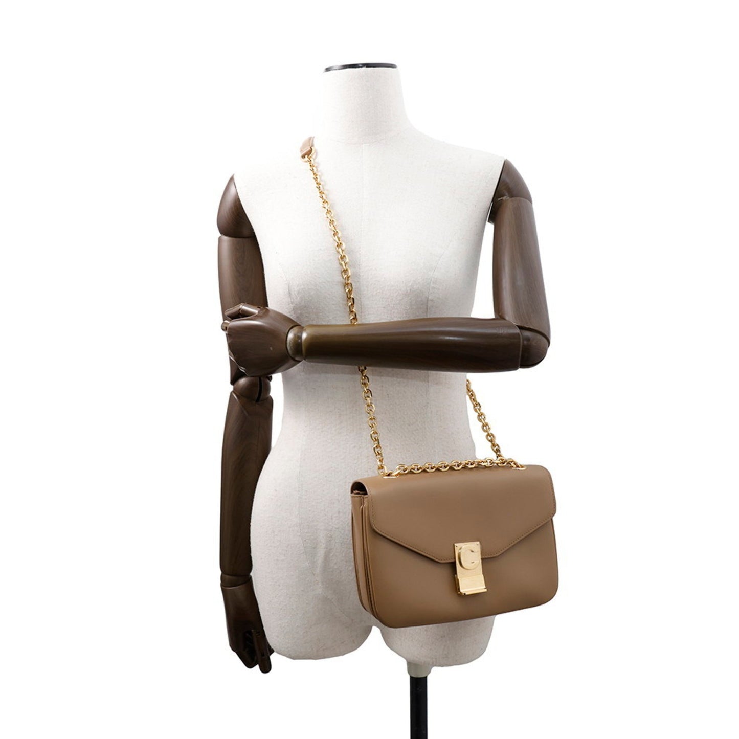 Céline C Bag, Beige, Leather, shoulder