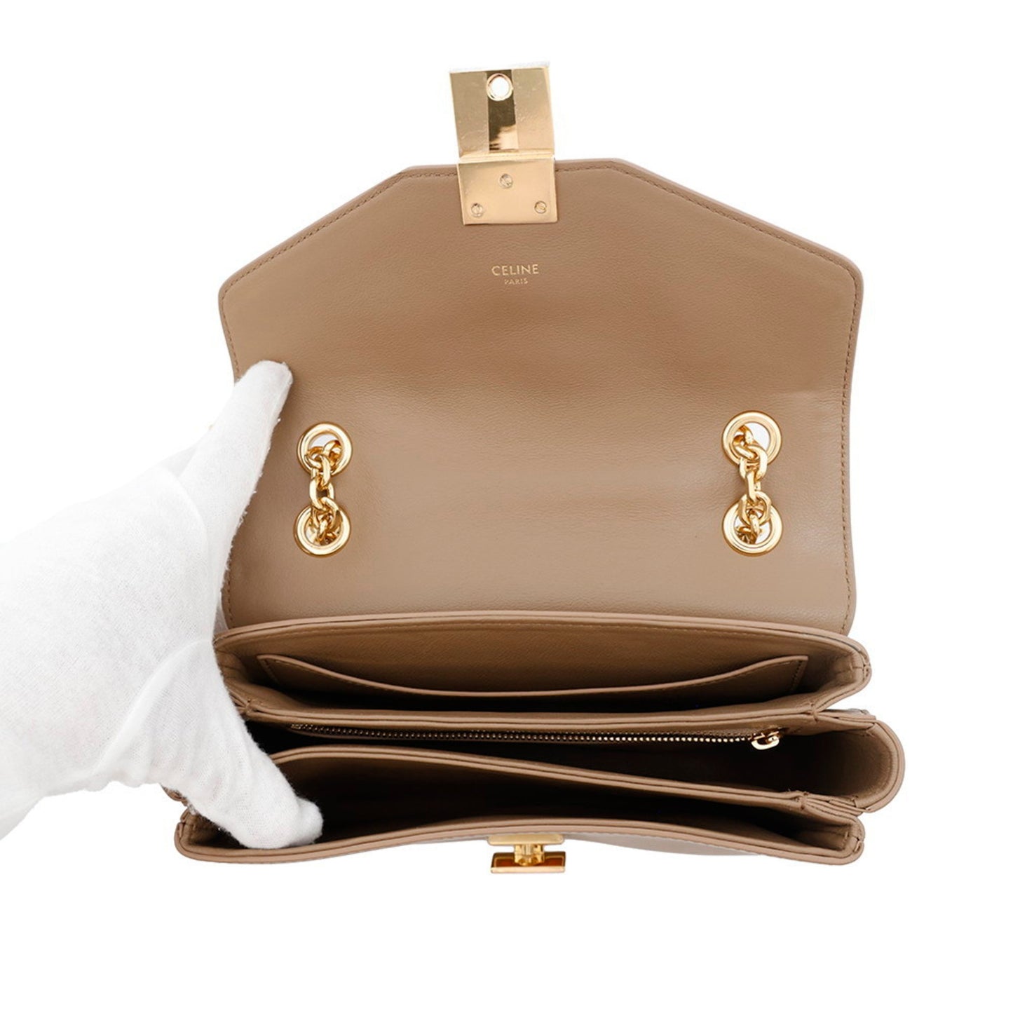 Céline C Bag, Beige, Leather, shoulder