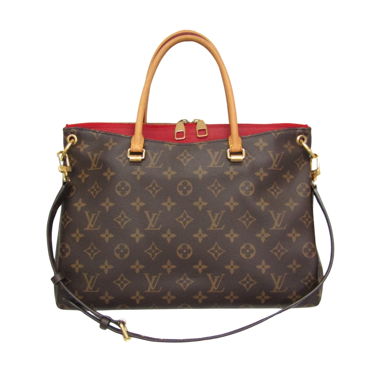 Louis Vuitton Pallas, Brown, Canvas, handbag