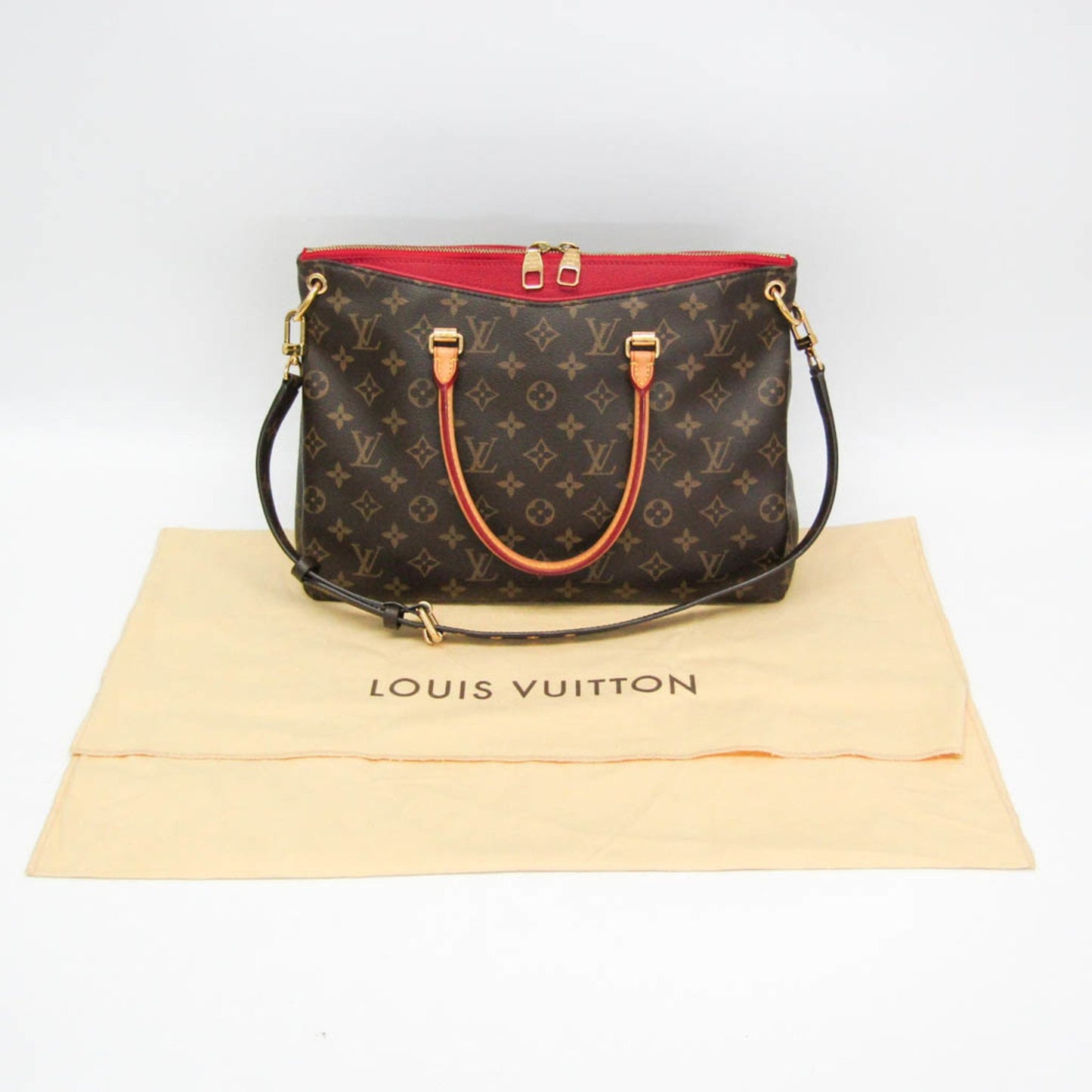 Louis Vuitton Pallas, Brown, Canvas, handbag