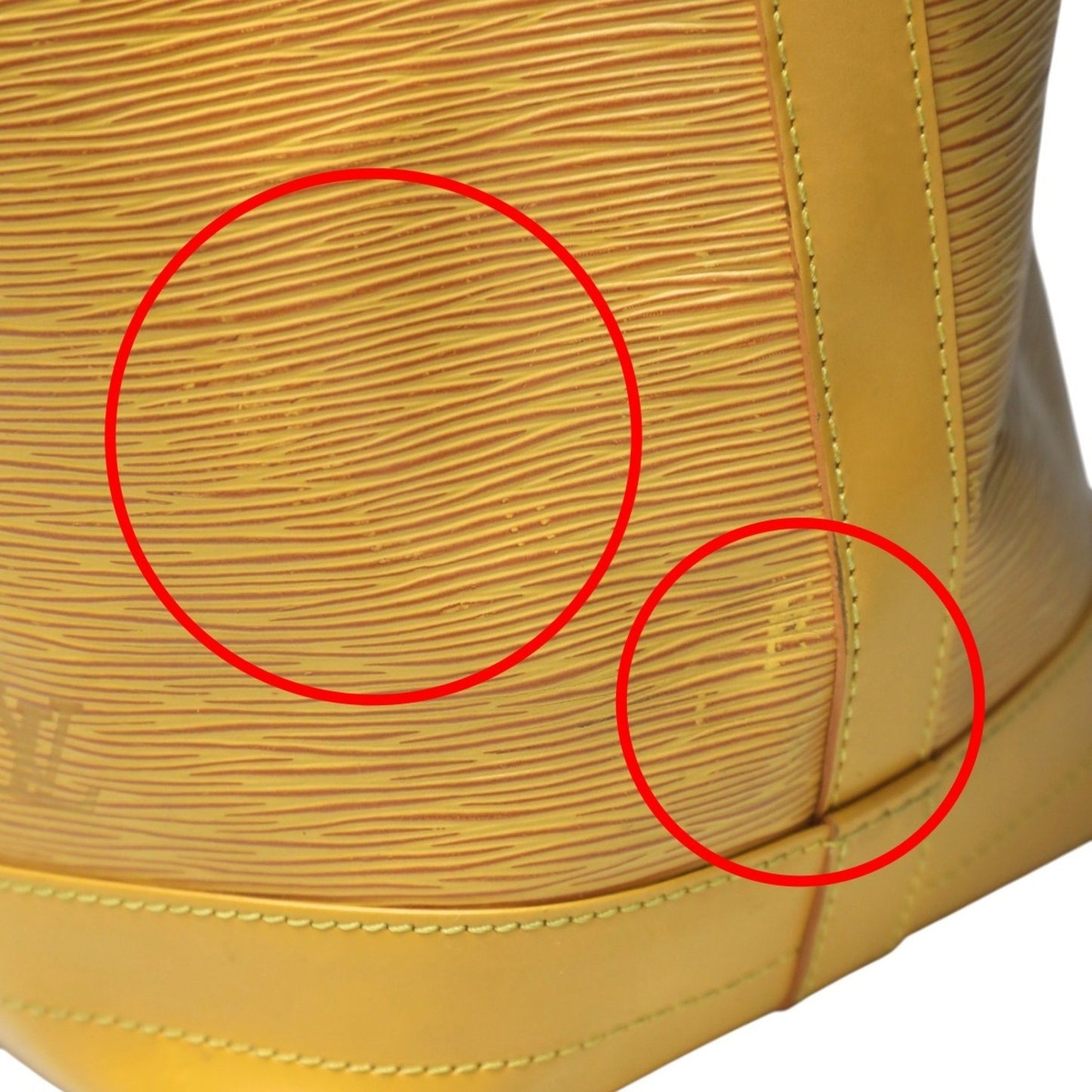 Louis Vuitton Noé, Yellow, Leather, shoulder