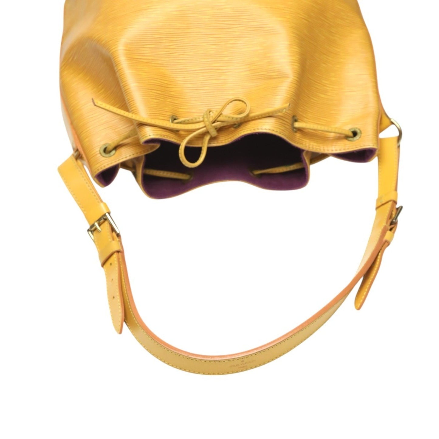 Louis Vuitton Noé, Yellow, Leather, shoulder