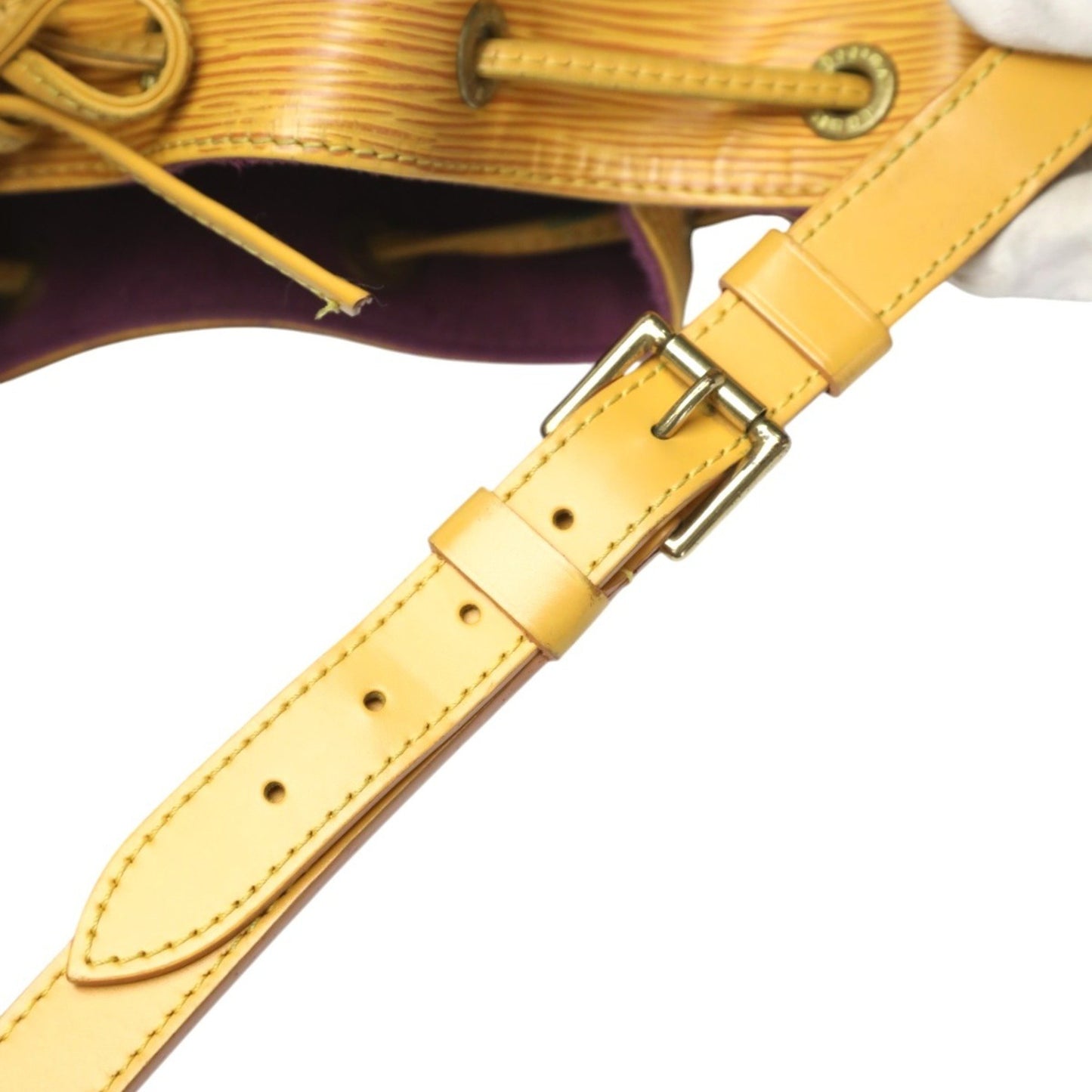 Louis Vuitton Noé, Yellow, Leather, shoulder