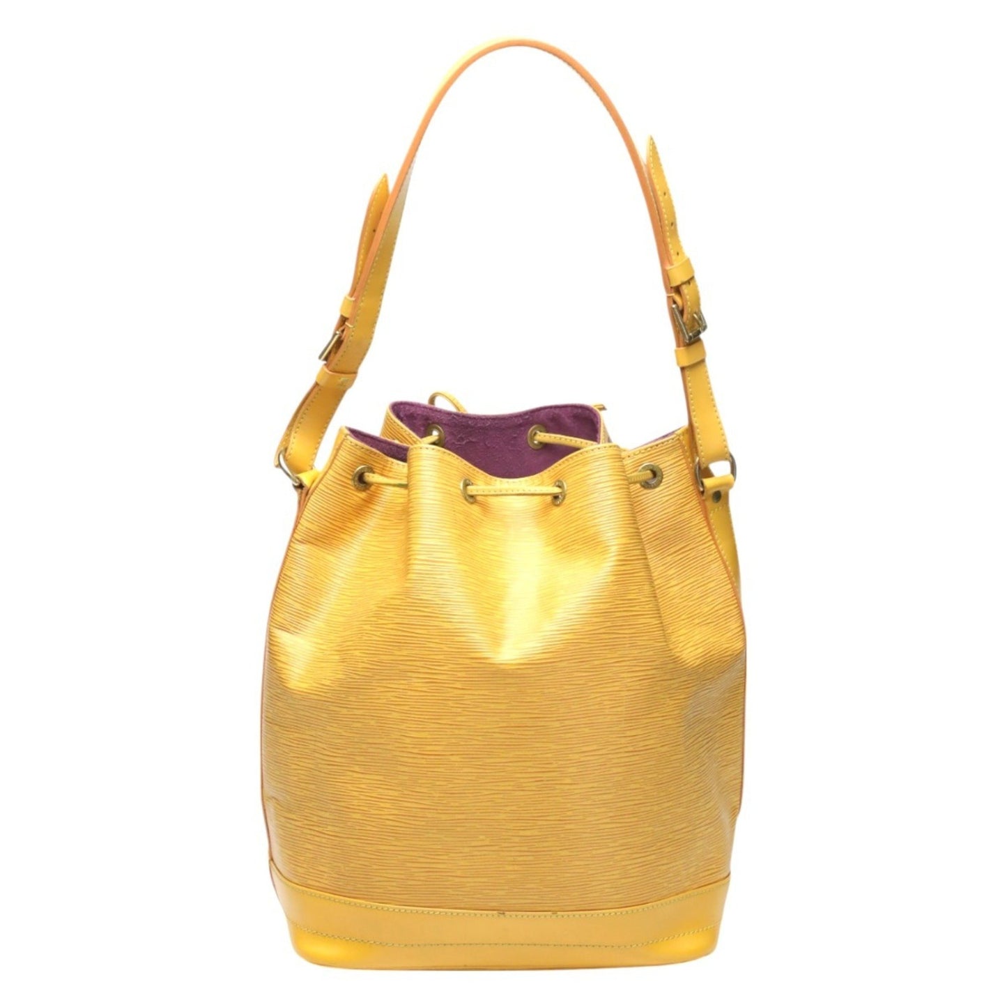 Louis Vuitton Noé, Yellow, Leather, shoulder