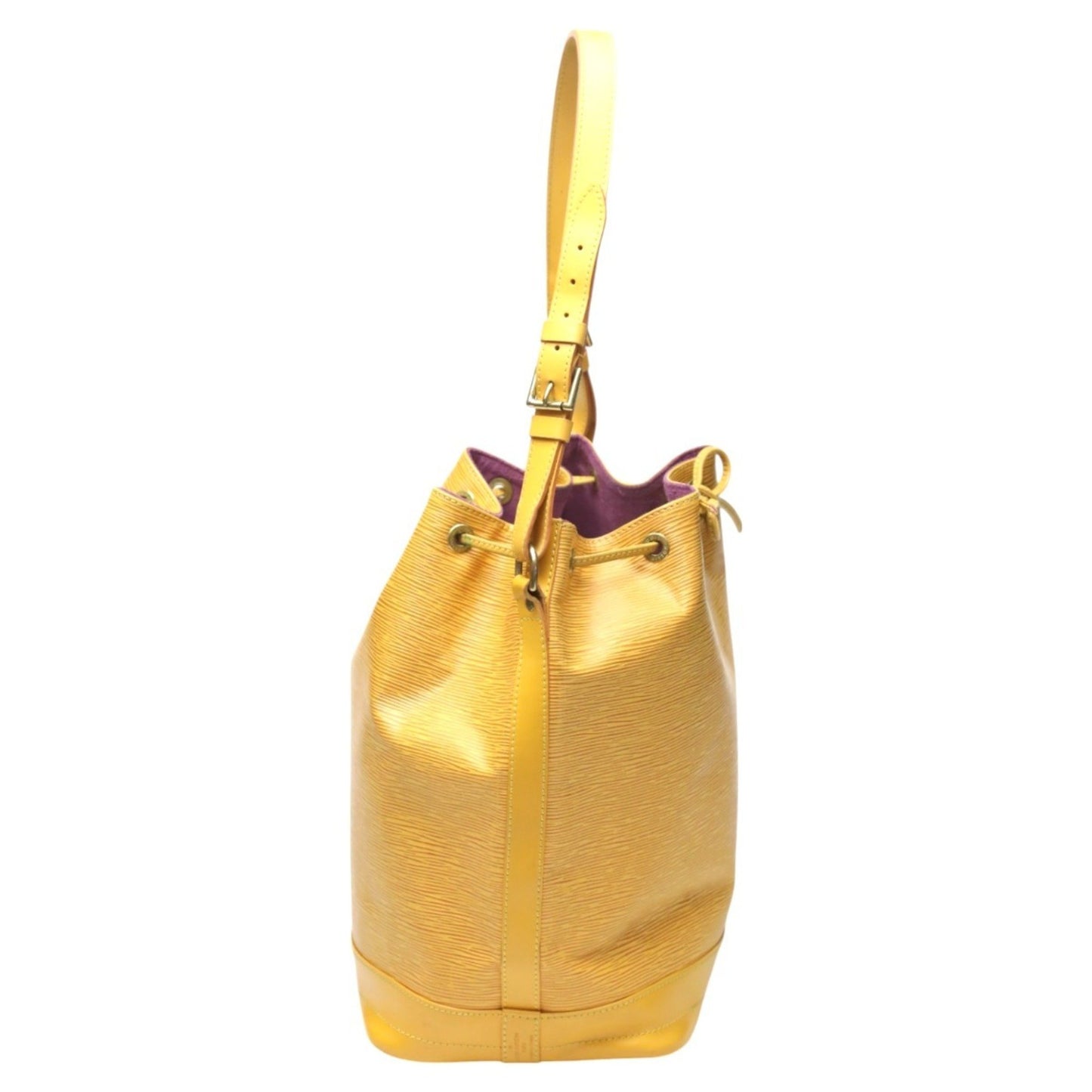 Louis Vuitton Noé, Yellow, Leather, shoulder