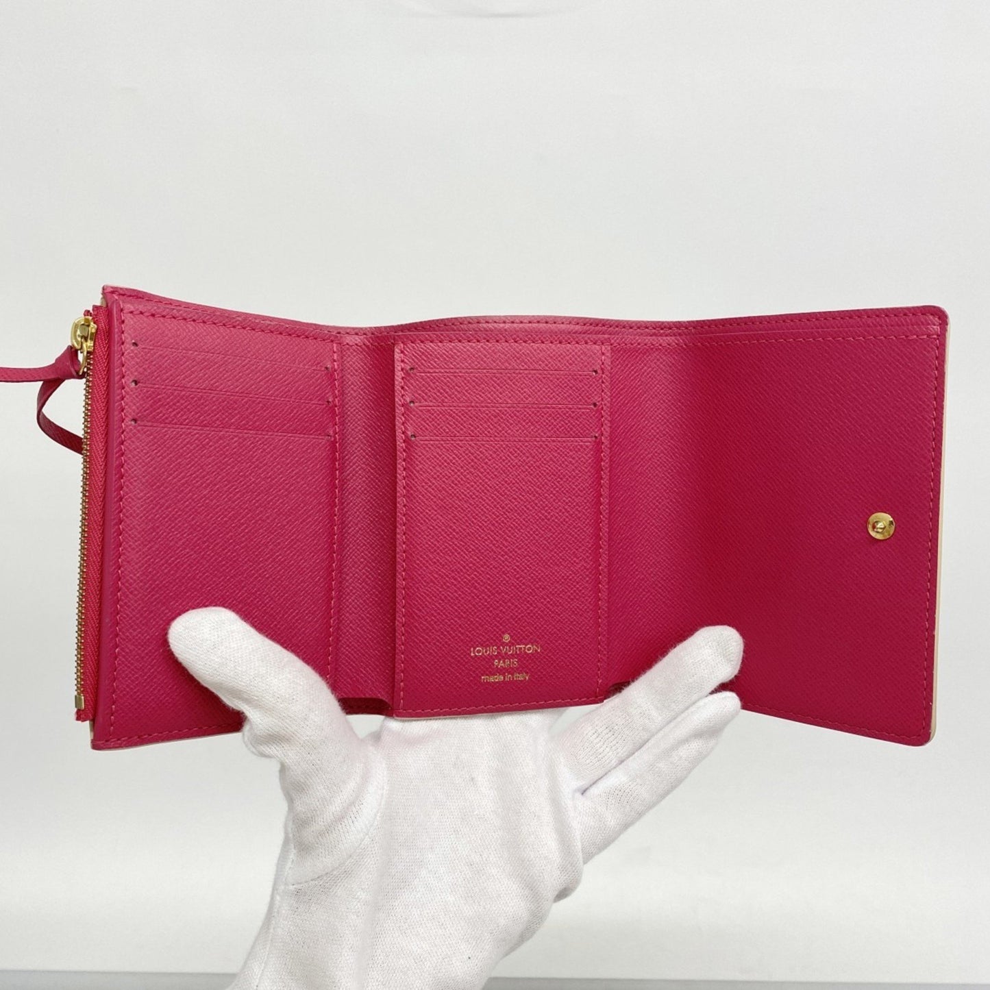Louis Vuitton Victorine, White, Canvas, wallet
