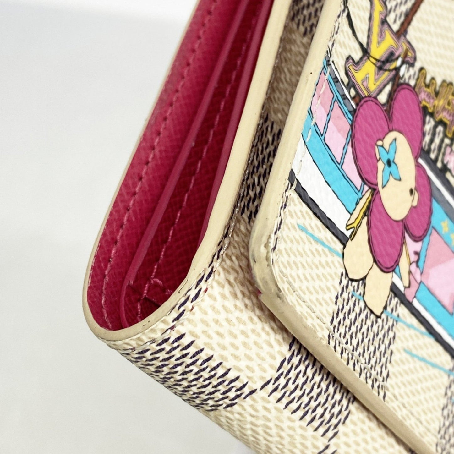 Louis Vuitton Victorine, White, Canvas, wallet