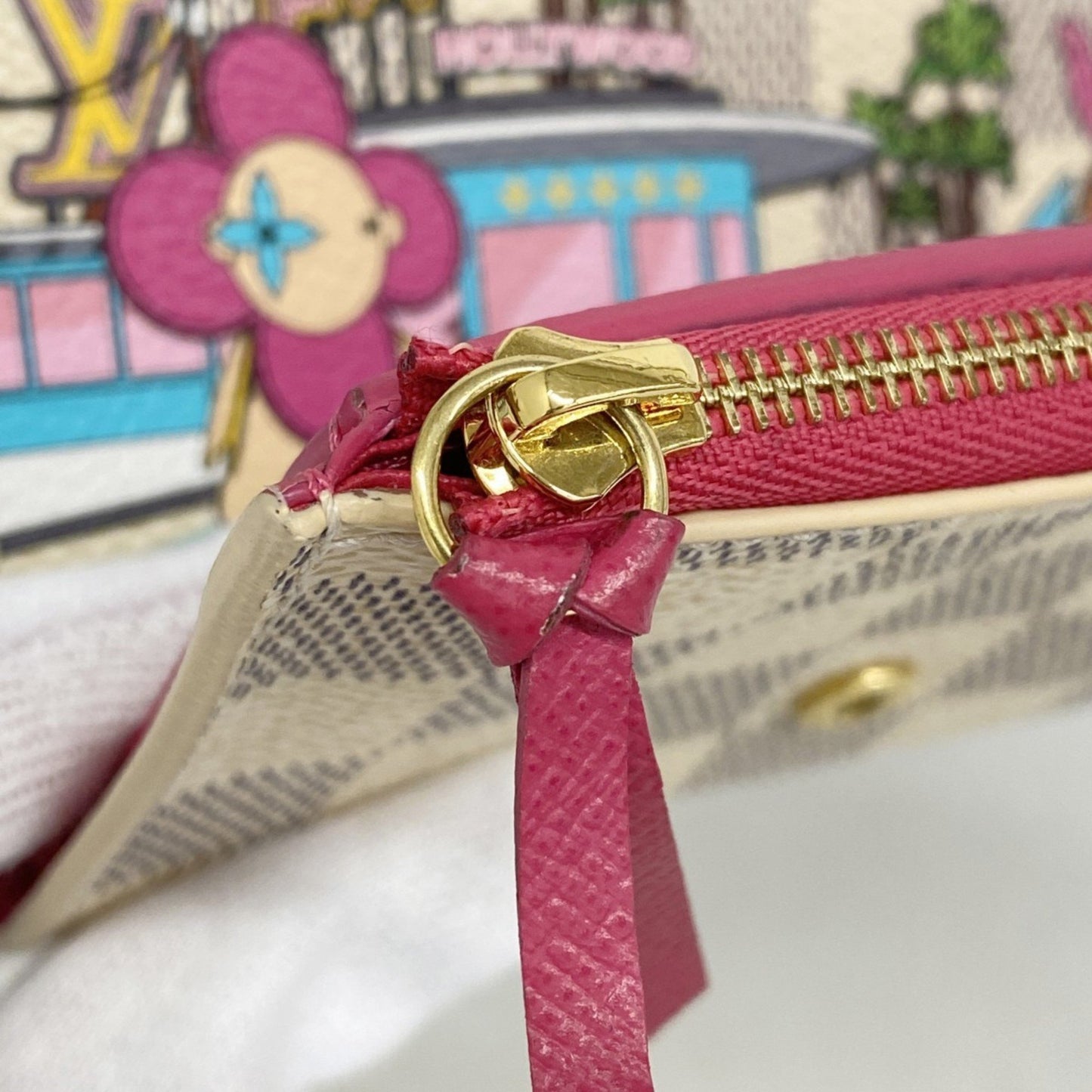 Louis Vuitton Victorine, White, Canvas, wallet