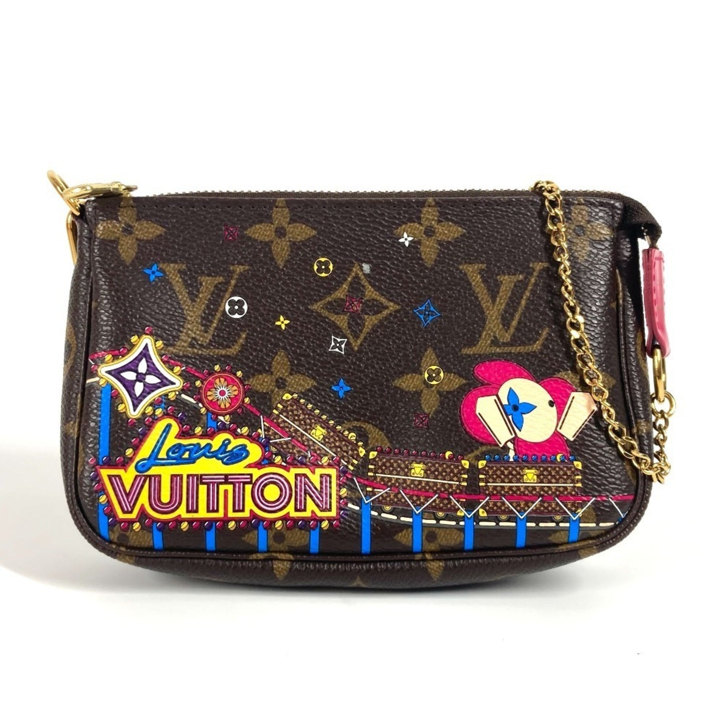 Louis Vuitton Mini Pochette Accessoires, Brown, Canvas, clutch