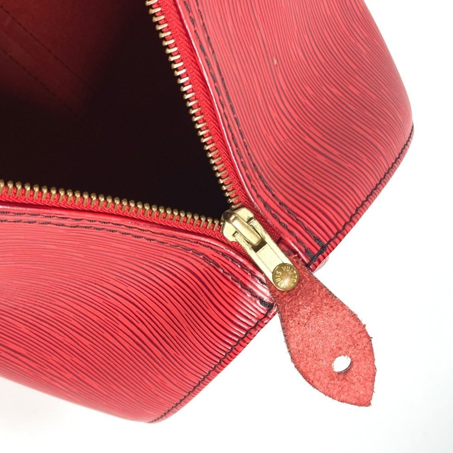 Louis Vuitton Speedy 30, Red, Leather, handbag
