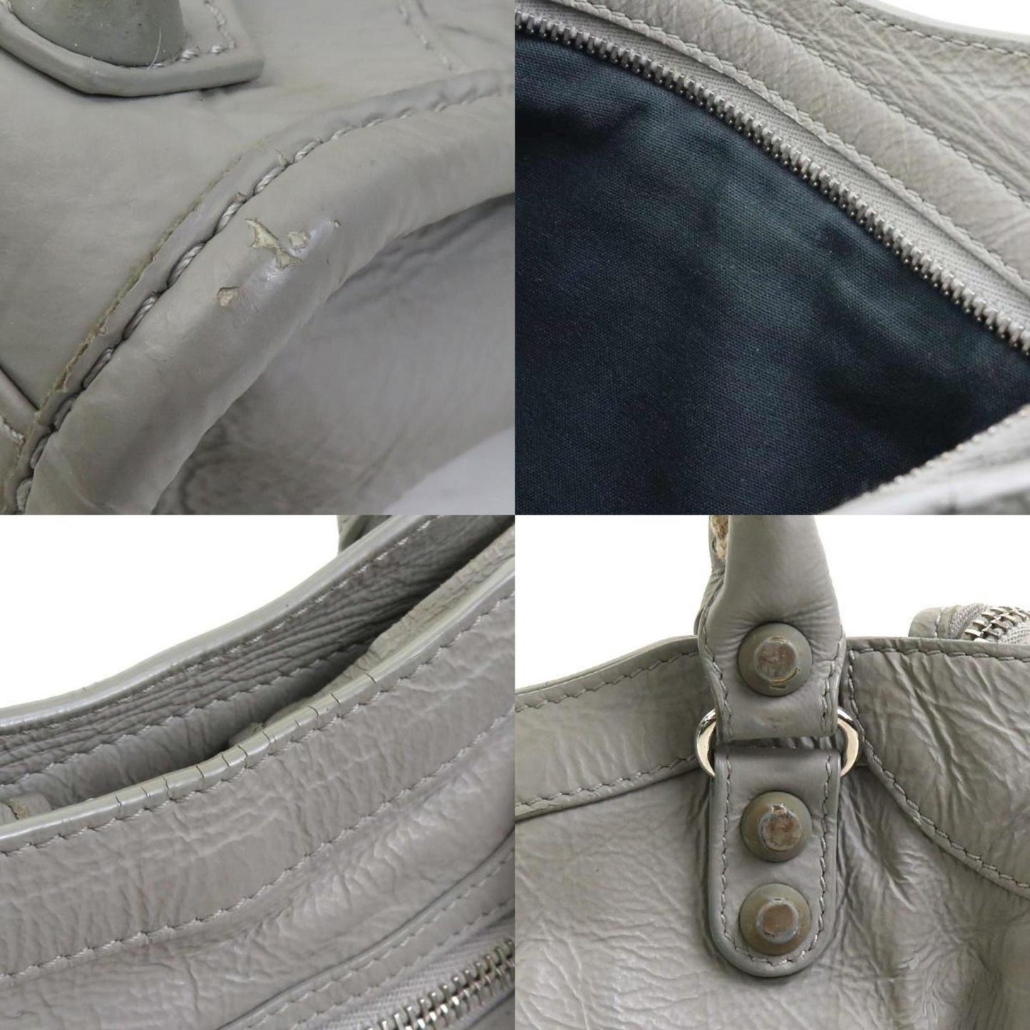 Balenciaga City, Grey, Leather, handbag