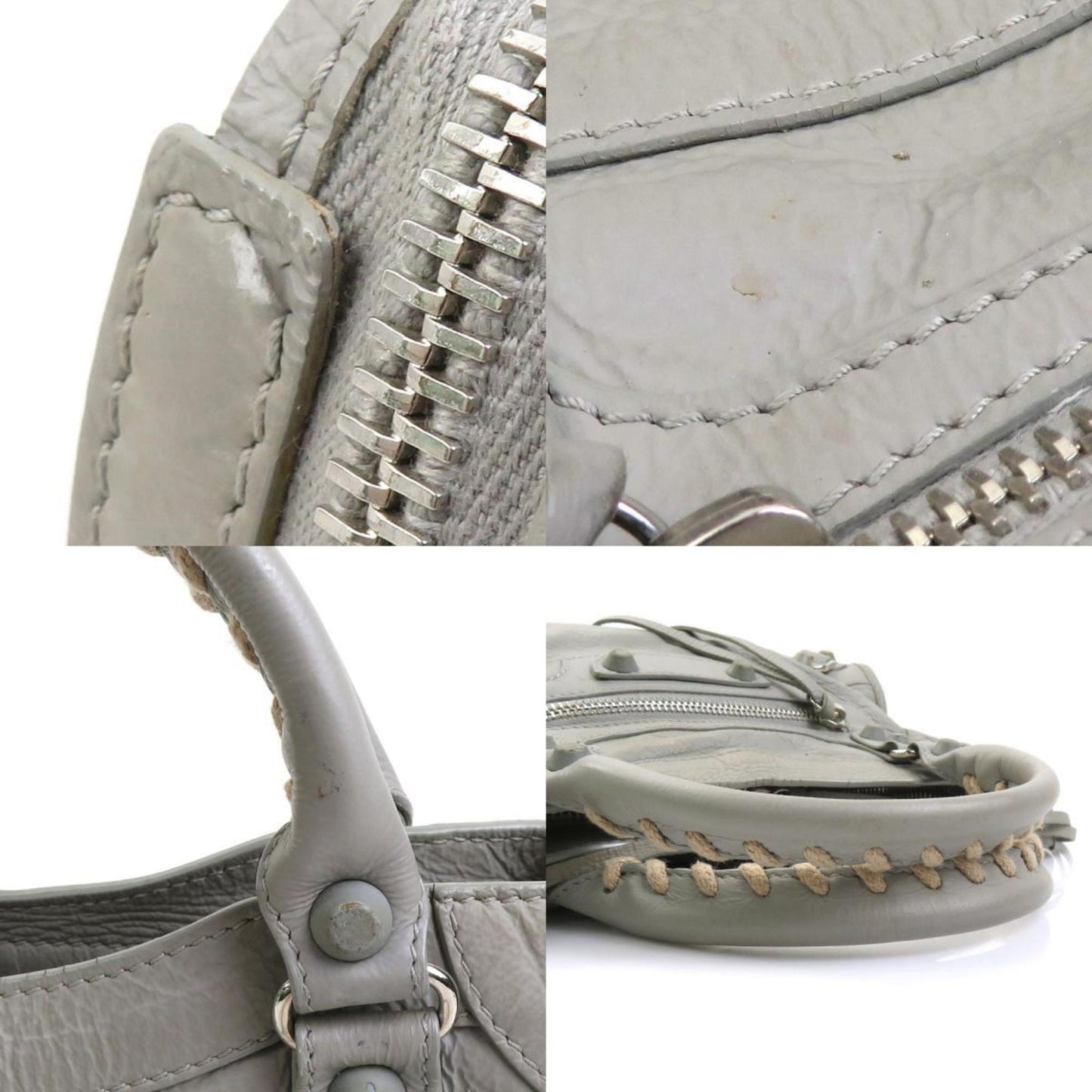 Balenciaga City, Grey, Leather, handbag