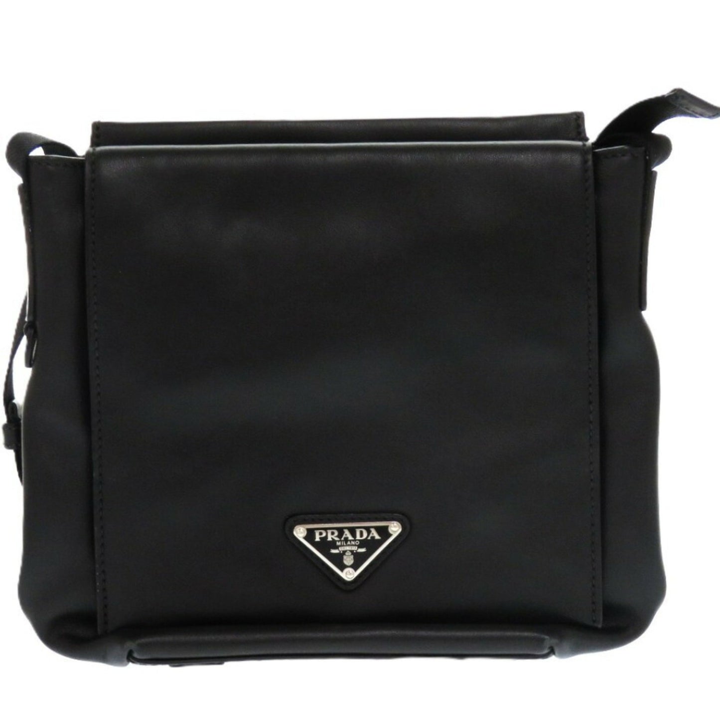 Prada, Black, Leather, shoulder