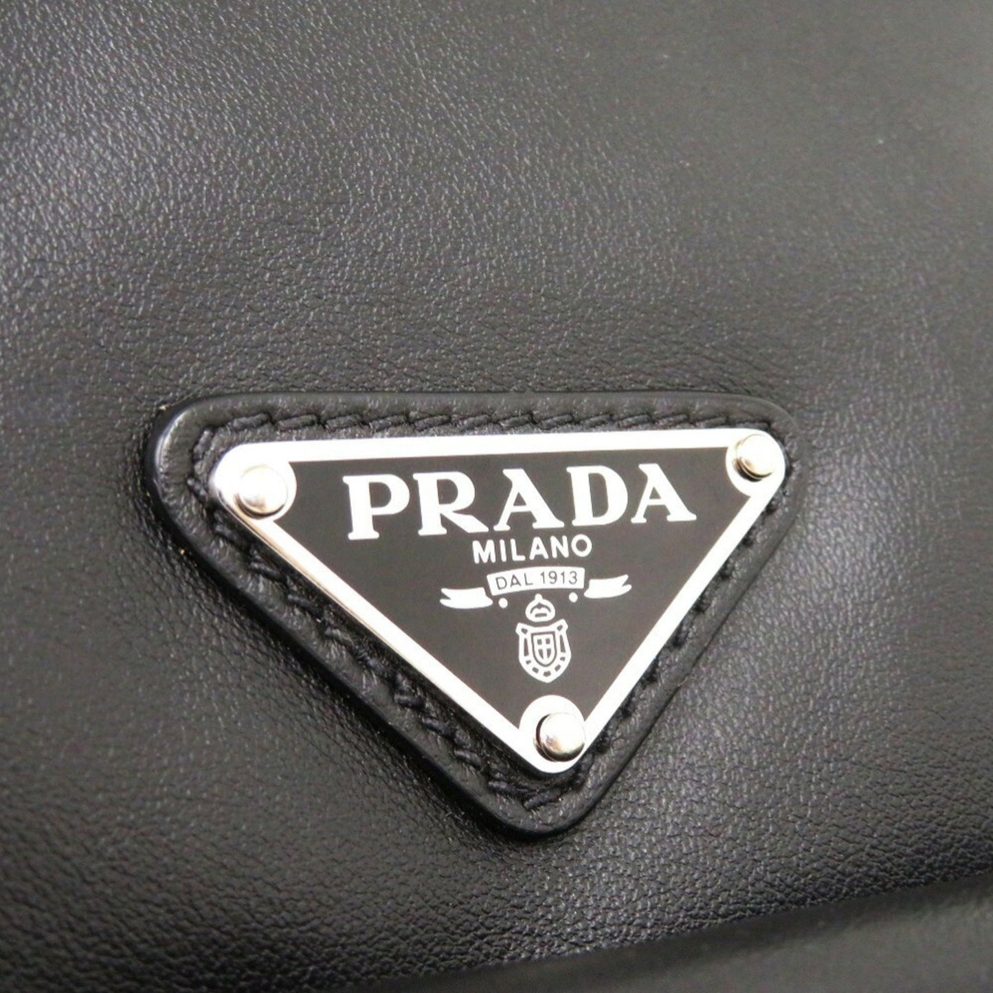 Prada, Black, Leather, shoulder