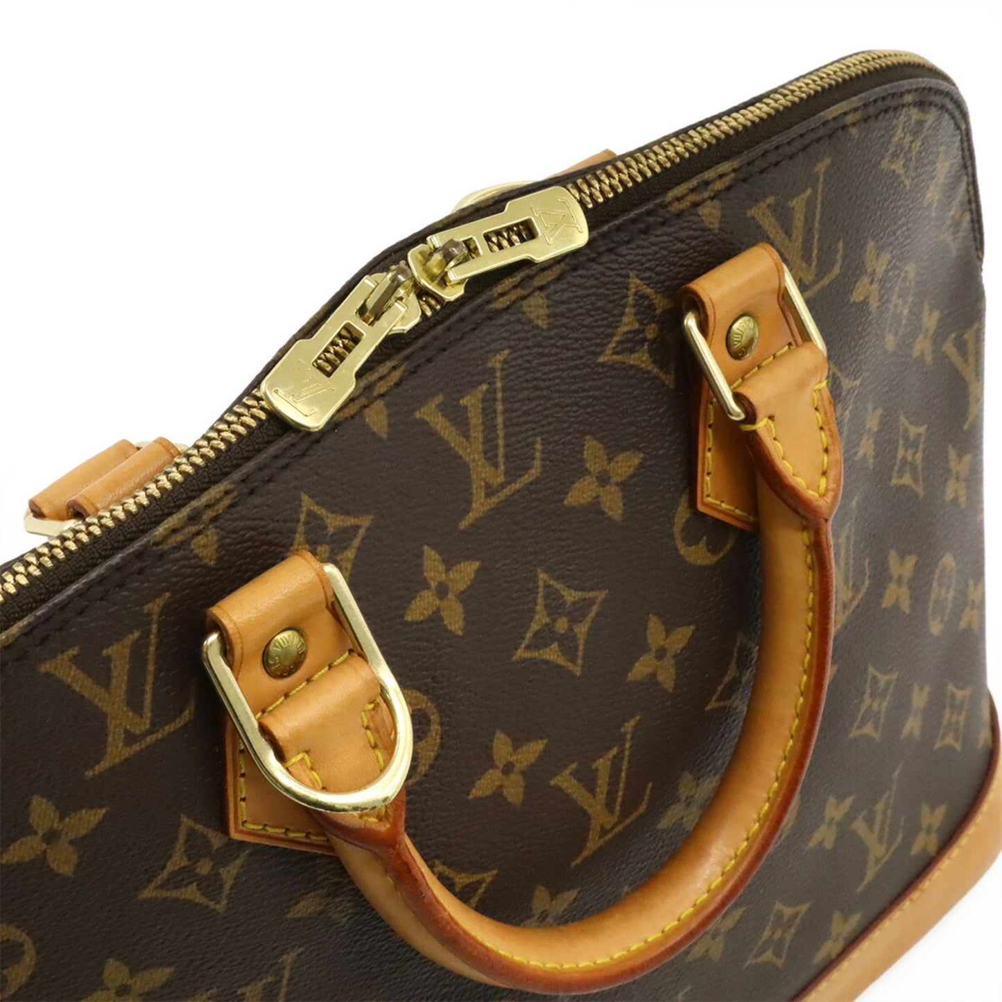 Louis Vuitton Alma, Brown, Canvas, handbag