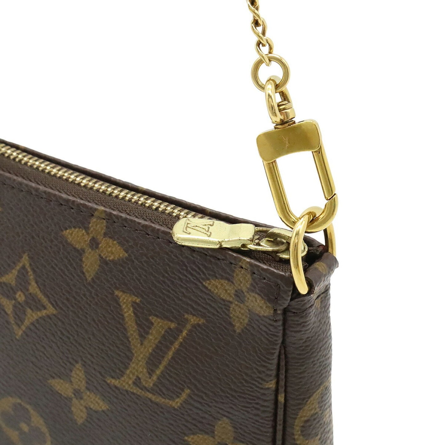 Louis Vuitton Mini Pochette Accessoires, Brown, Canvas, clutch