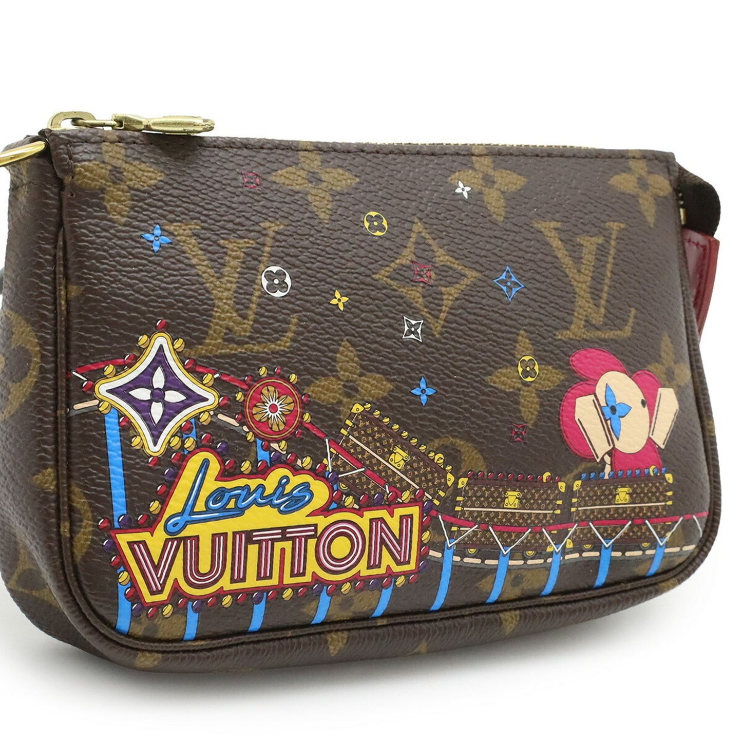 Louis Vuitton Mini Pochette Accessoires, Brown, Canvas, clutch