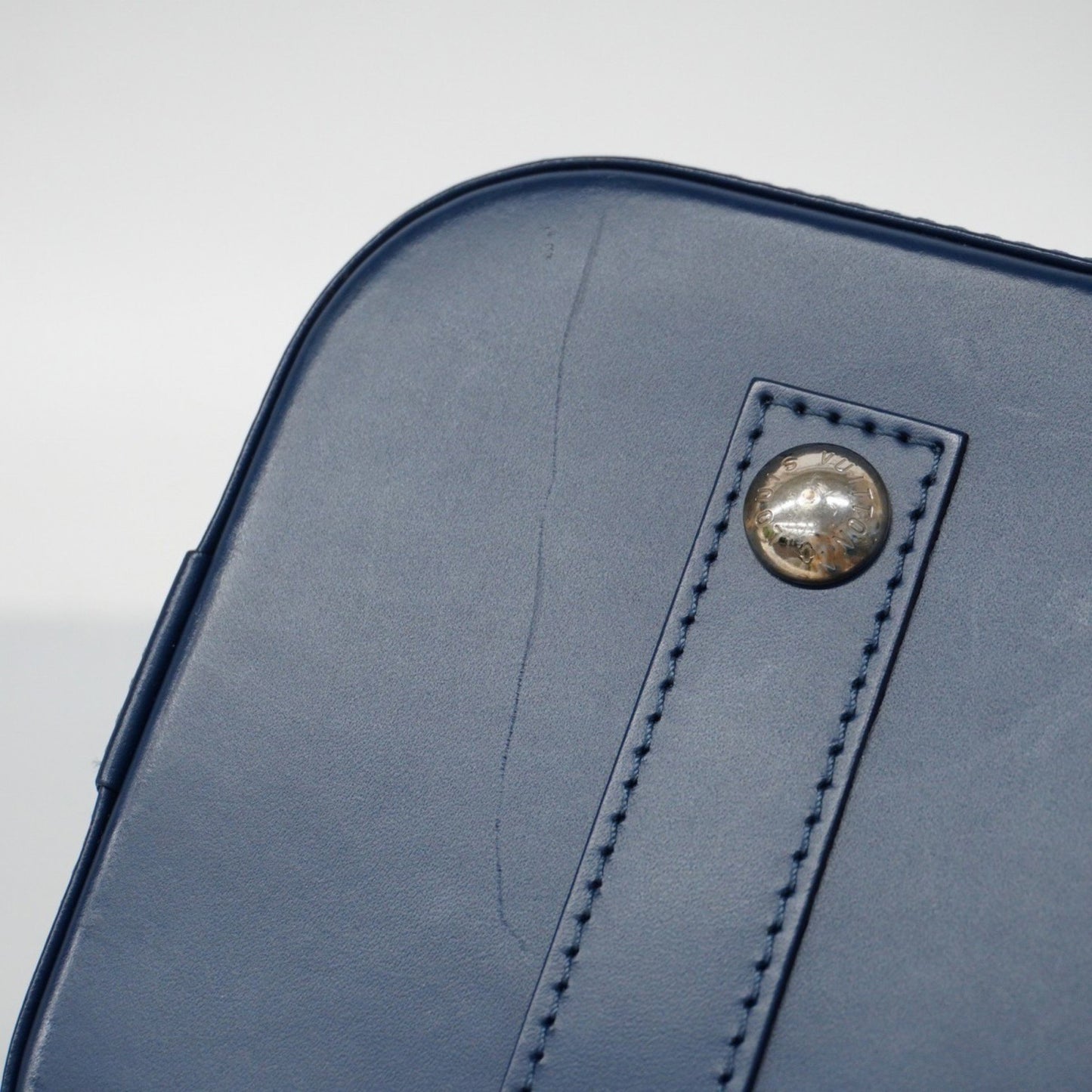Louis Vuitton Alma, Navy, Canvas, handbag