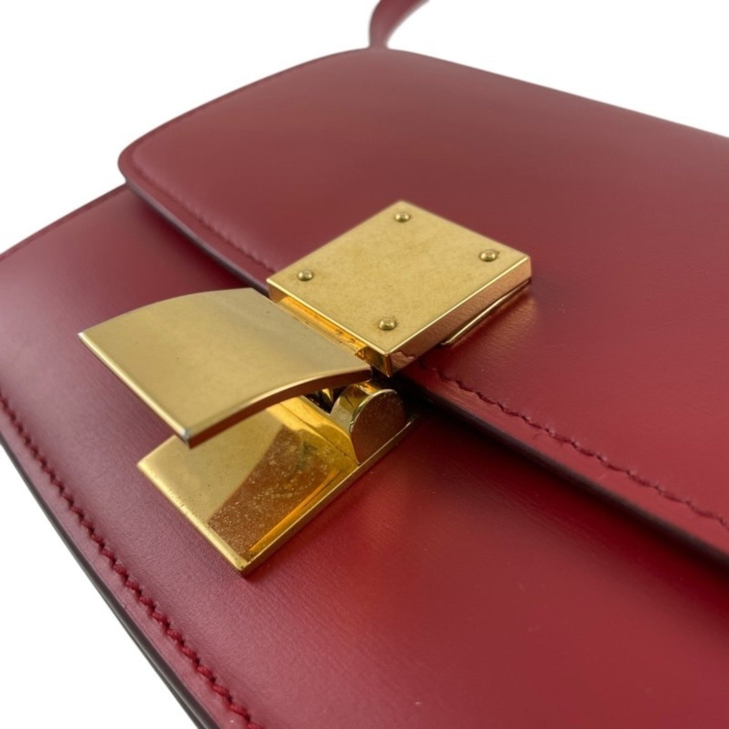 Céline Classic, Red, Leather, shoulder
