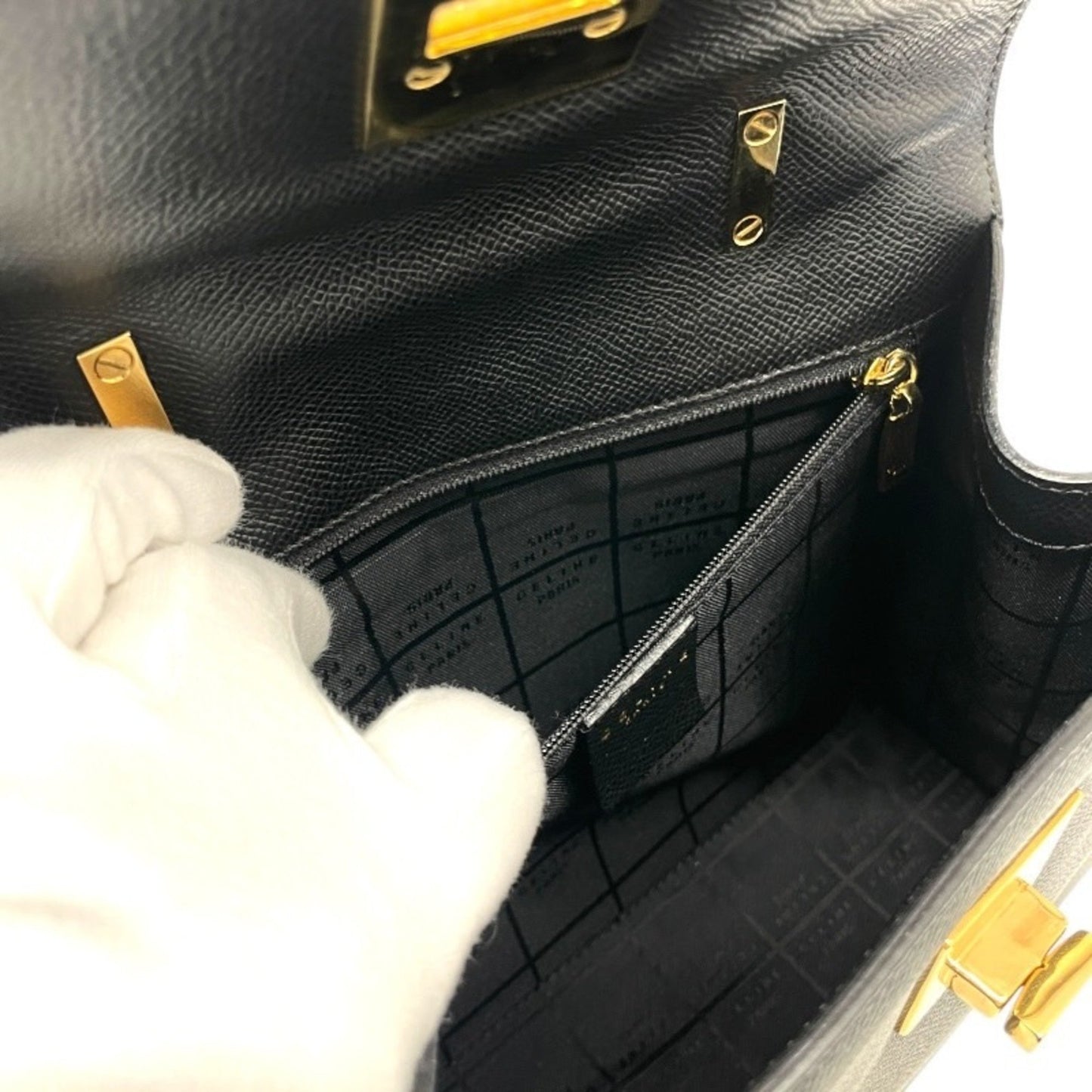 Céline -, Black, Leather, handbag
