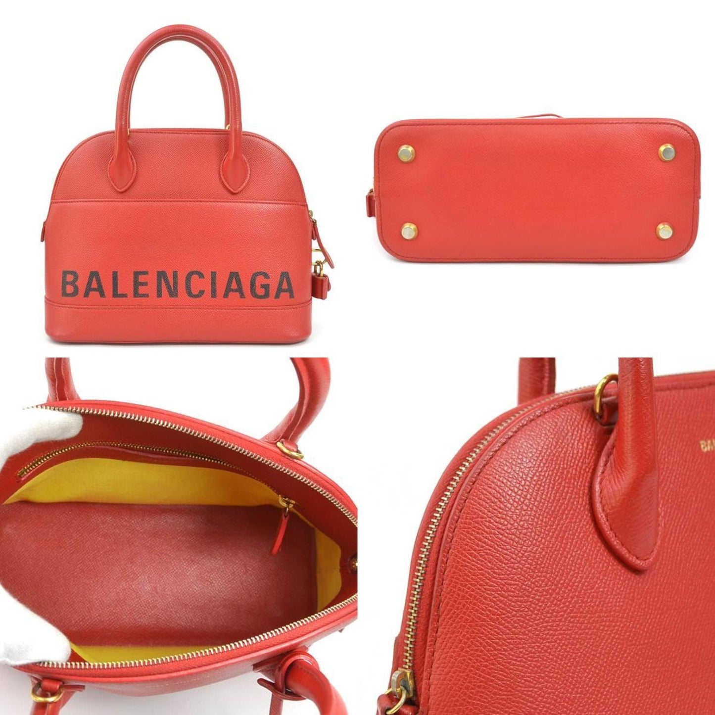 Balenciaga VILLE TOP HANDLE S, Red, Leather, handbag