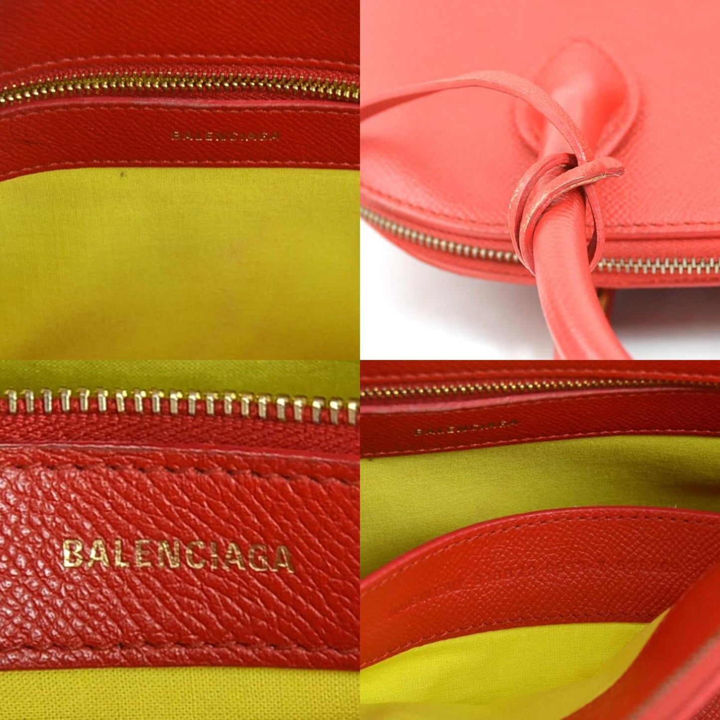 Balenciaga VILLE TOP HANDLE S, Red, Leather, handbag