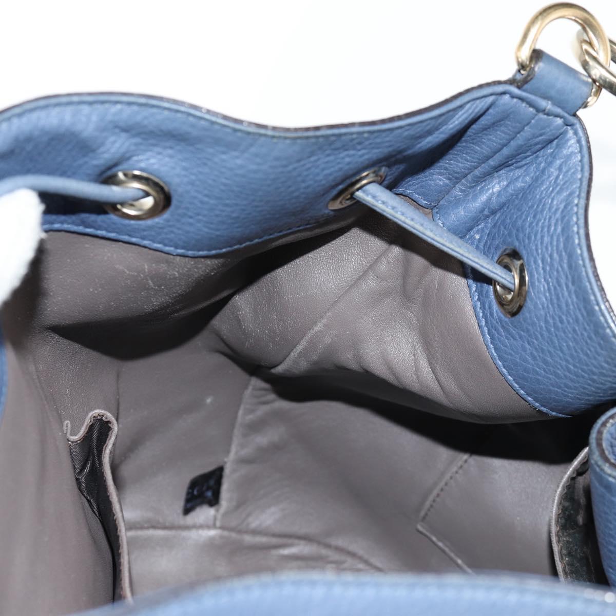Gucci Bamboo, Blue, Leather, handbag