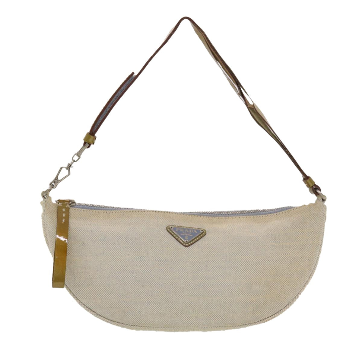 Prada, Beige, Canvas, clutch